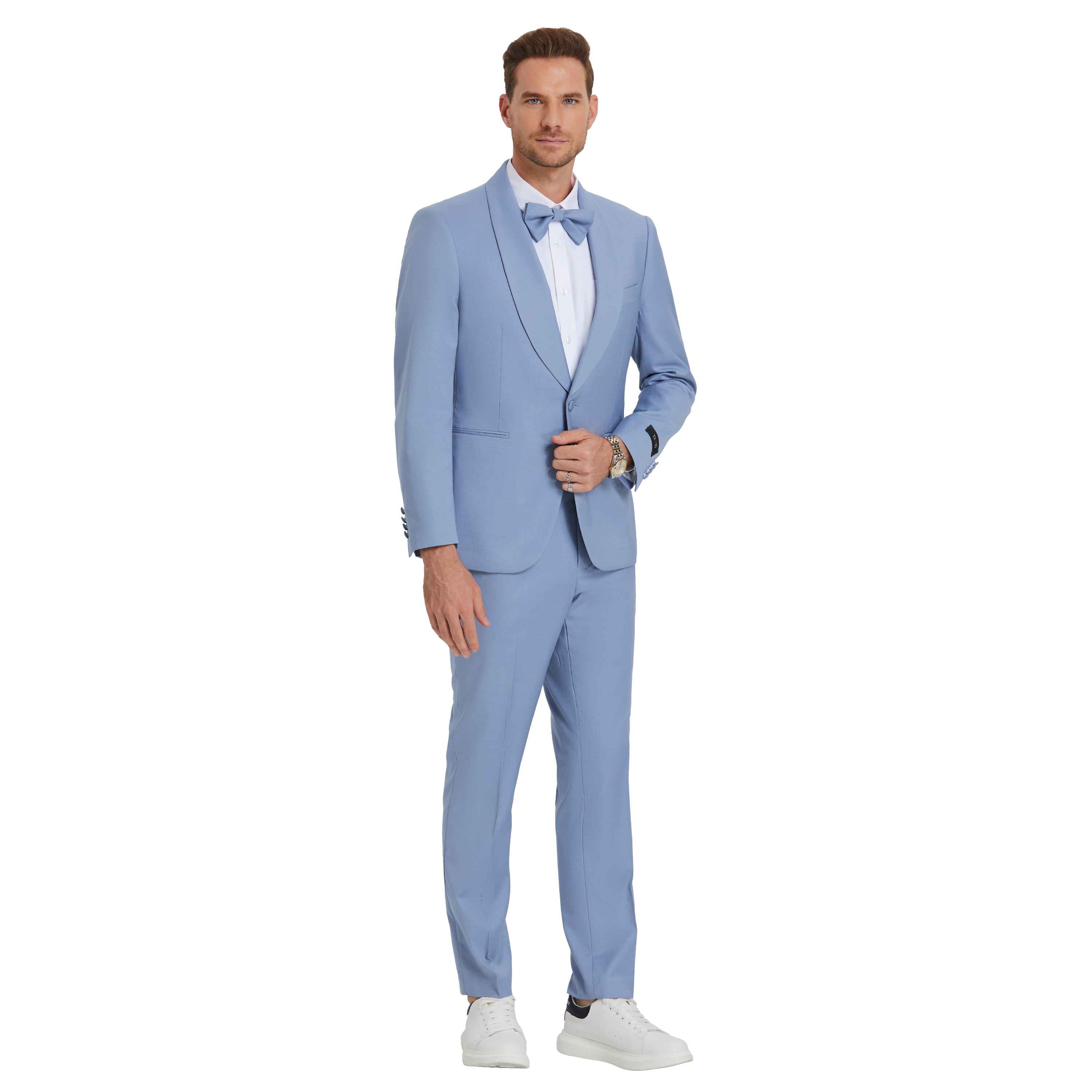 Tangerine Solid Shawl Collar - Adjustable Waist Band Mens-suit