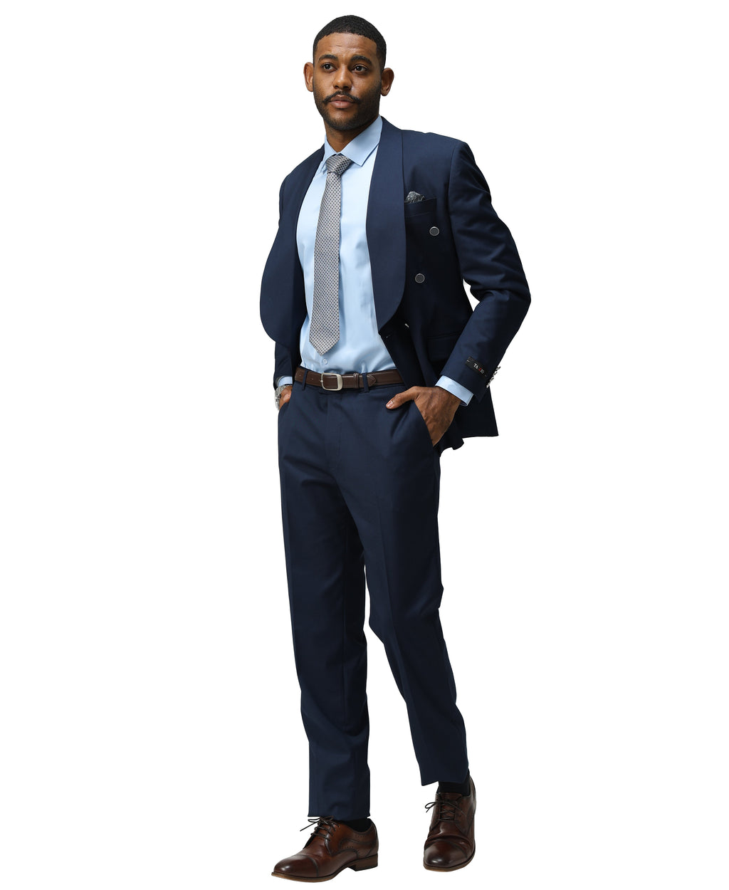 Men's Suit 3pc Solid Double Breasted Big Satin Shawl Lapel With Matching Solid Pants For All Occasions