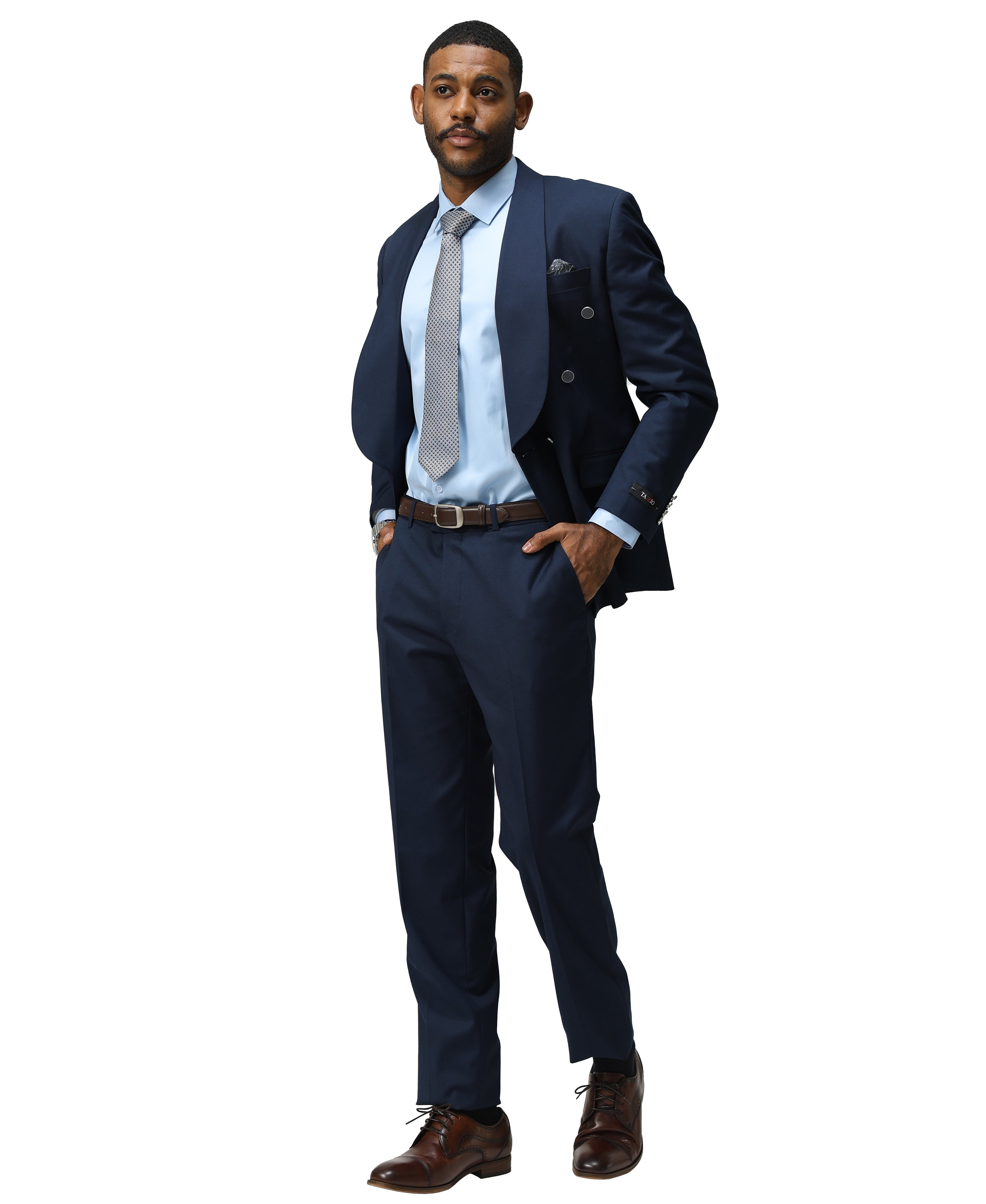 Men's Suit 3pc Solid Double Breasted Big Satin Shawl Lapel With Matching Solid Pants For All Occasions