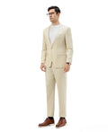 Mens Suit 2pc Solid Collarless Suit With Matching Pants For All Ocassions