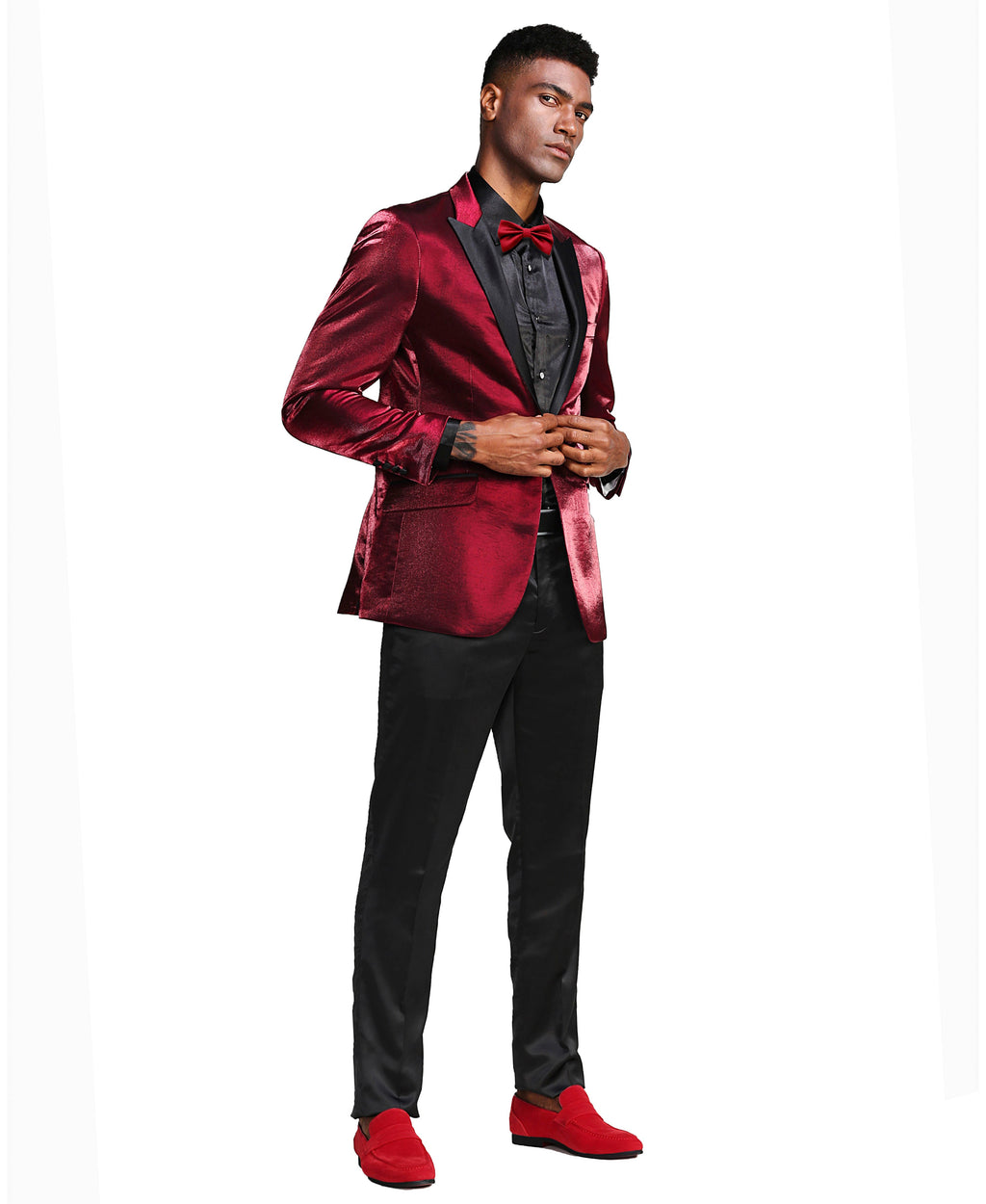 Mens Satin Peak Lapel Brushed Pattern Blazer Only For All Occasions