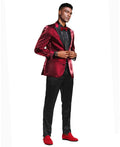 Mens Satin Peak Lapel Brushed Pattern Blazer Only For All Occasions