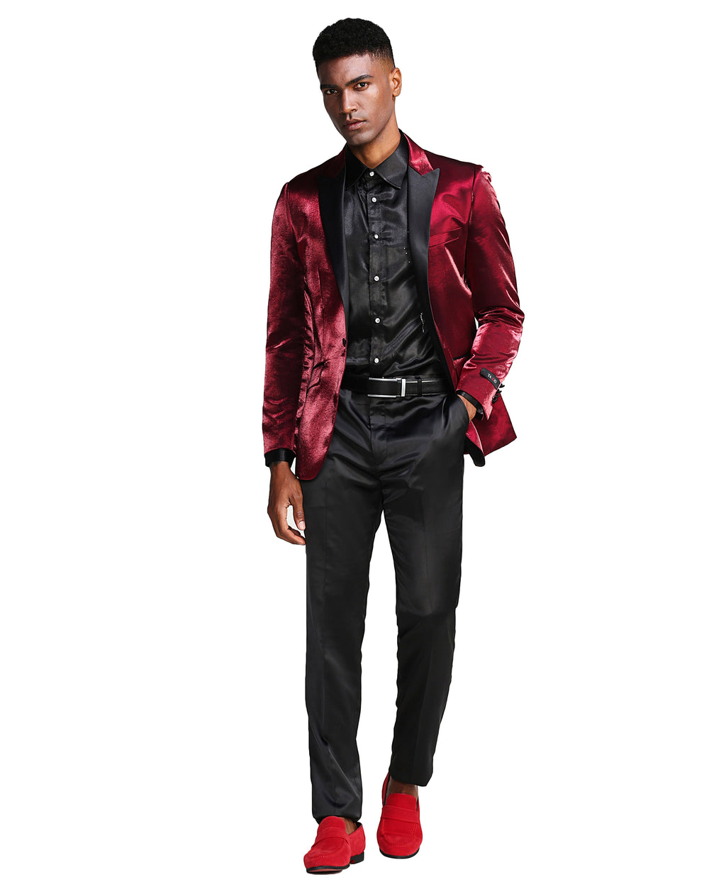 Mens Satin Peak Lapel Brushed Pattern Blazer Only For All Occasions