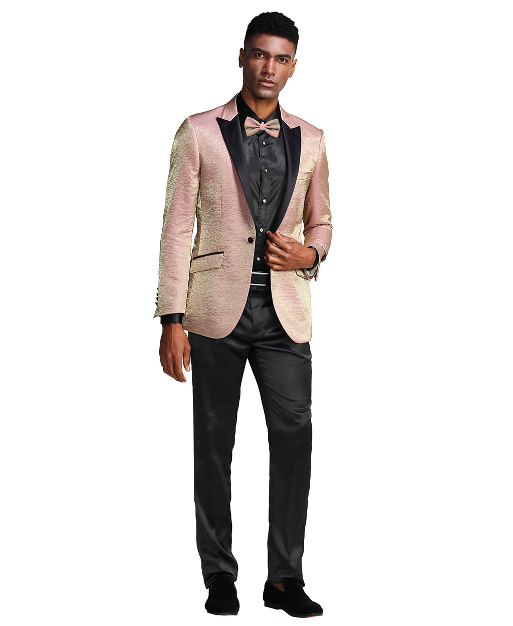 Mens Satin Peak Lapel Brushed Pattern Blazer Only For All Occasions