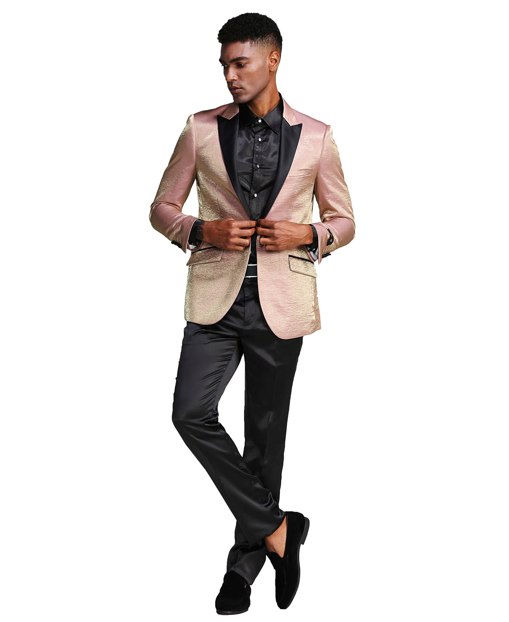 Mens Satin Peak Lapel Brushed Pattern Blazer Only For All Occasions