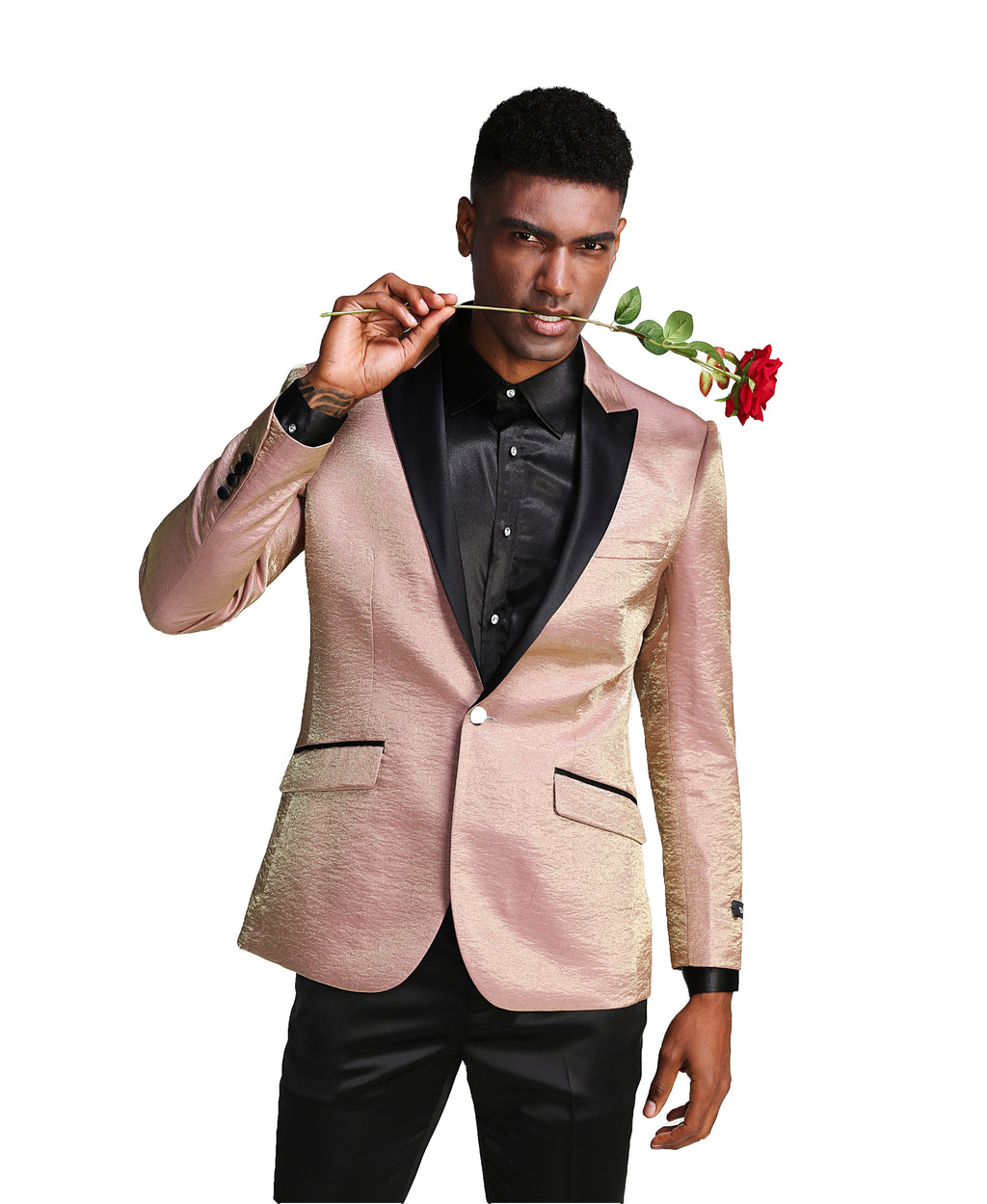 Mens Satin Peak Lapel Brushed Pattern Blazer Only For All Occasions