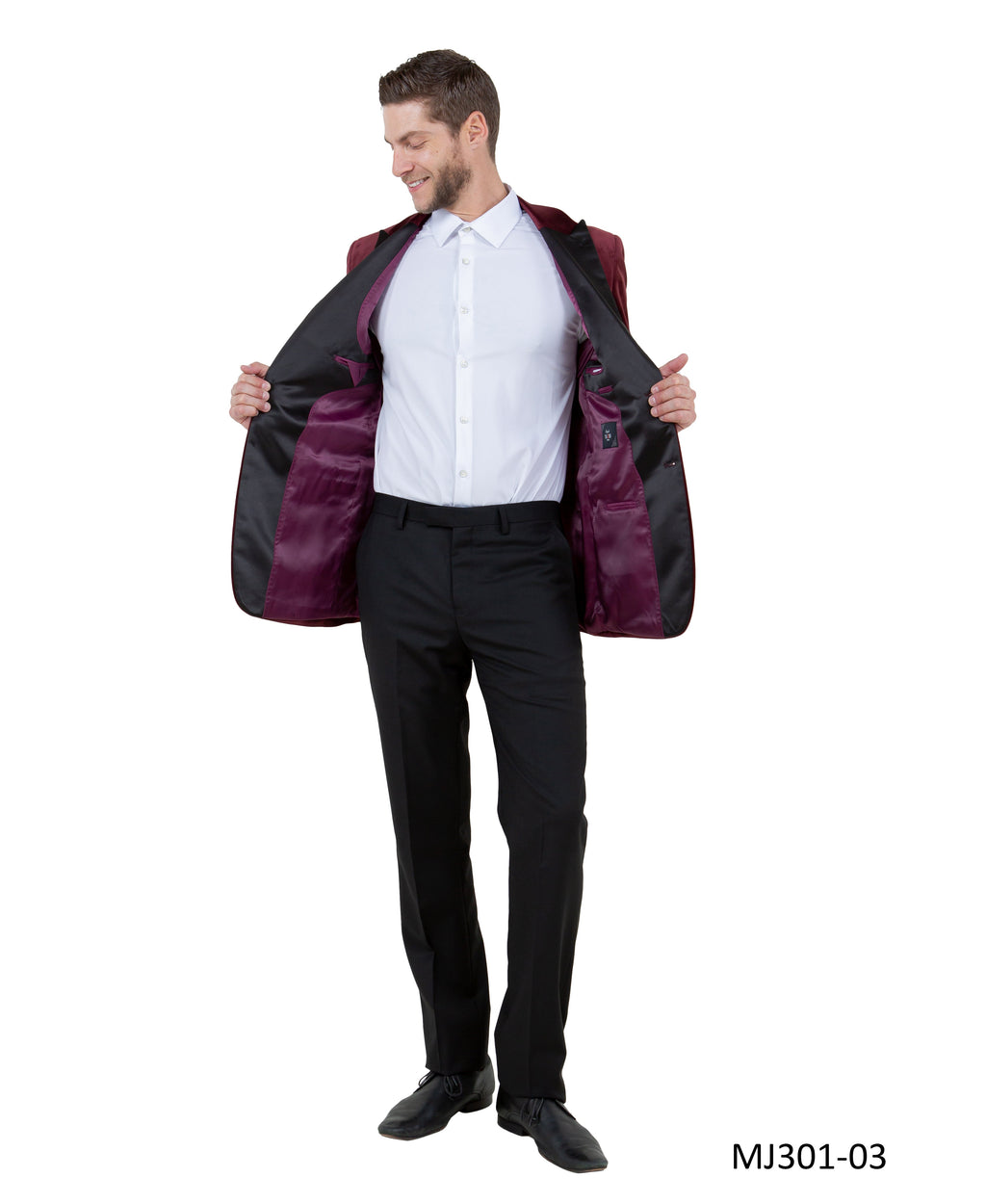 Men's Modern Fit Sport Coat w/ Satin Peak Lapel
