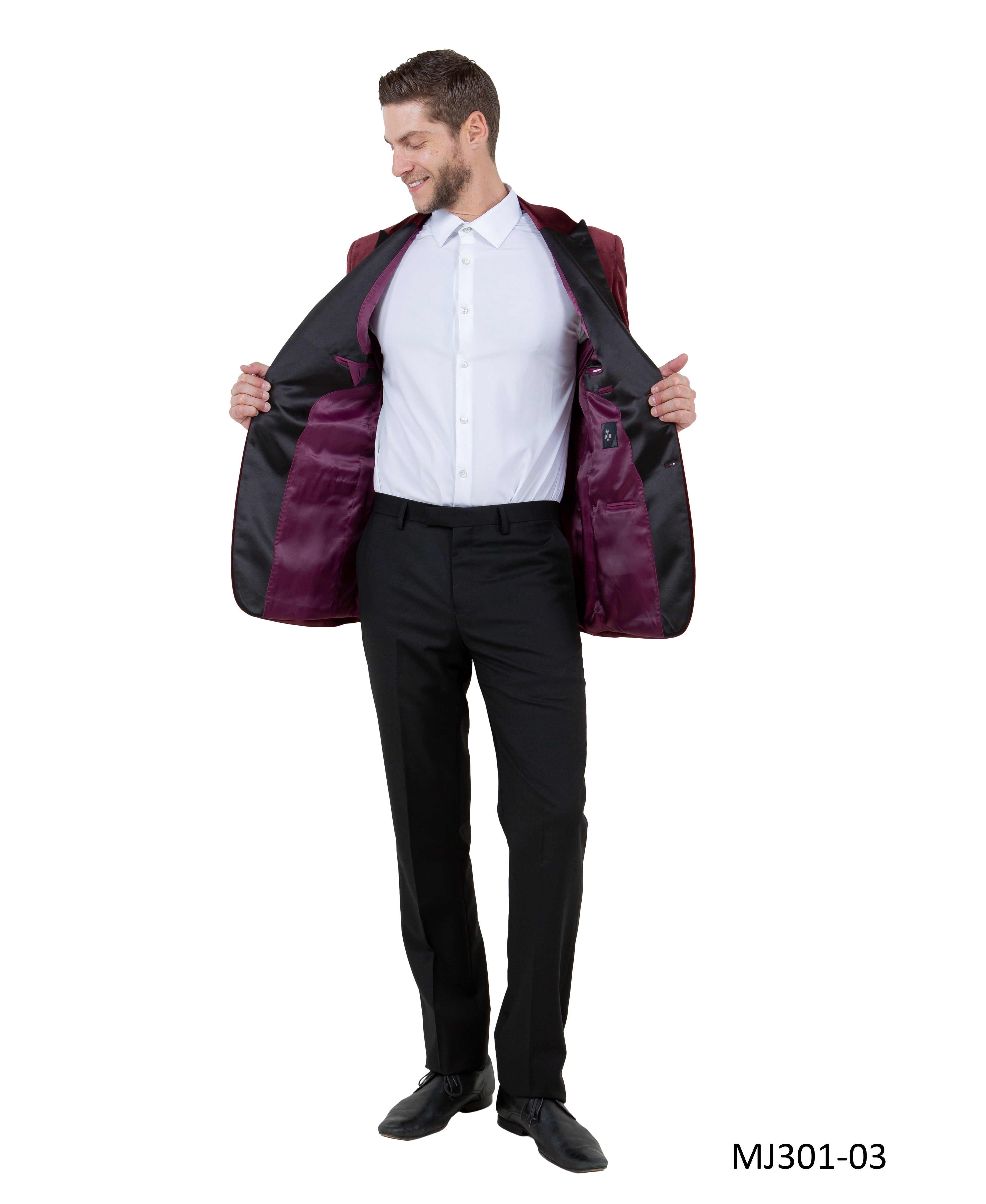 Men's Modern Fit Sport Coat w/ Satin Peak Lapel