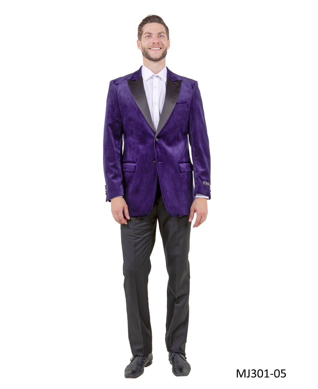 Men's Modern Fit Sport Coat w/ Satin Peak Lapel