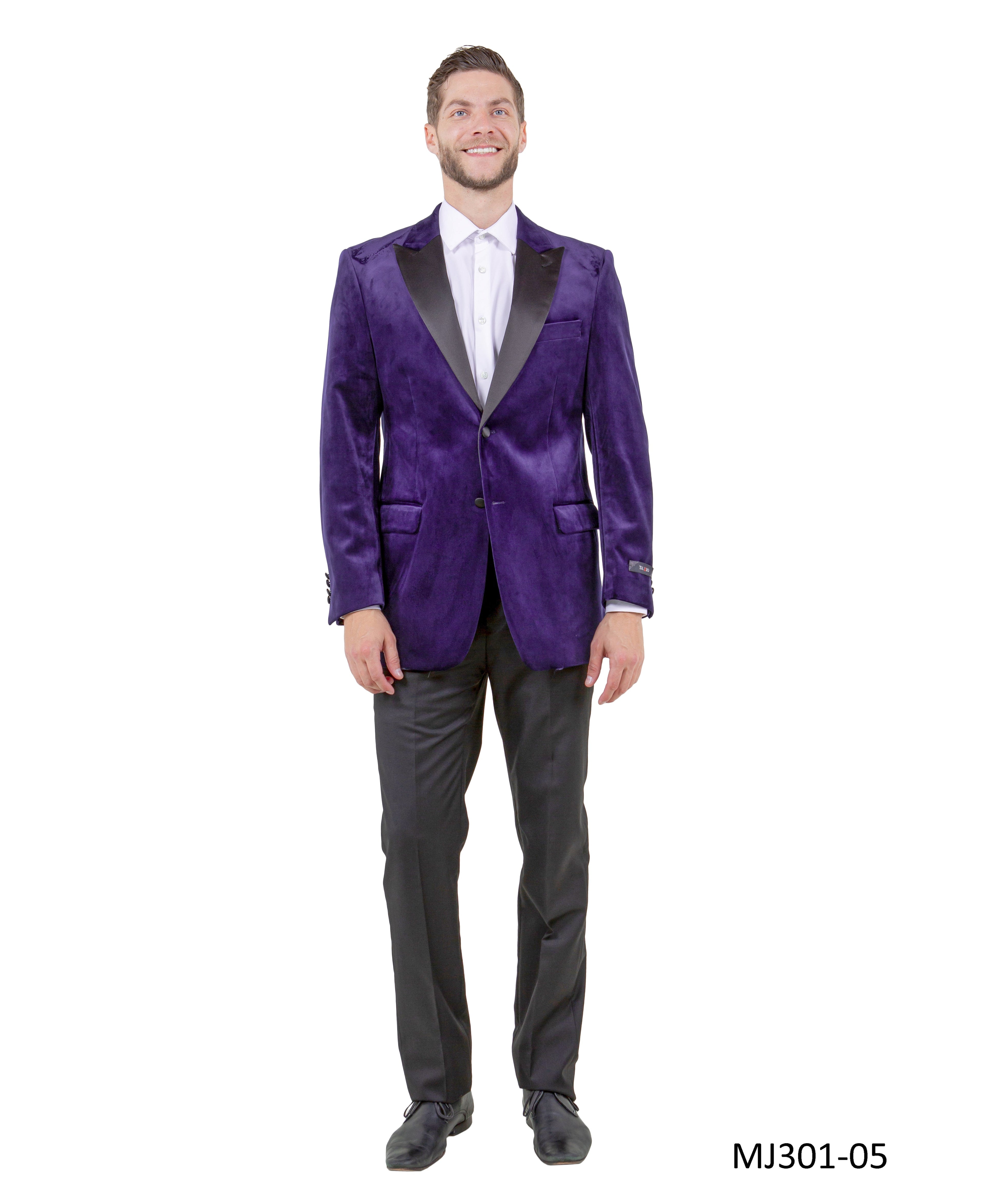 Men's Modern Fit Sport Coat w/ Satin Peak Lapel