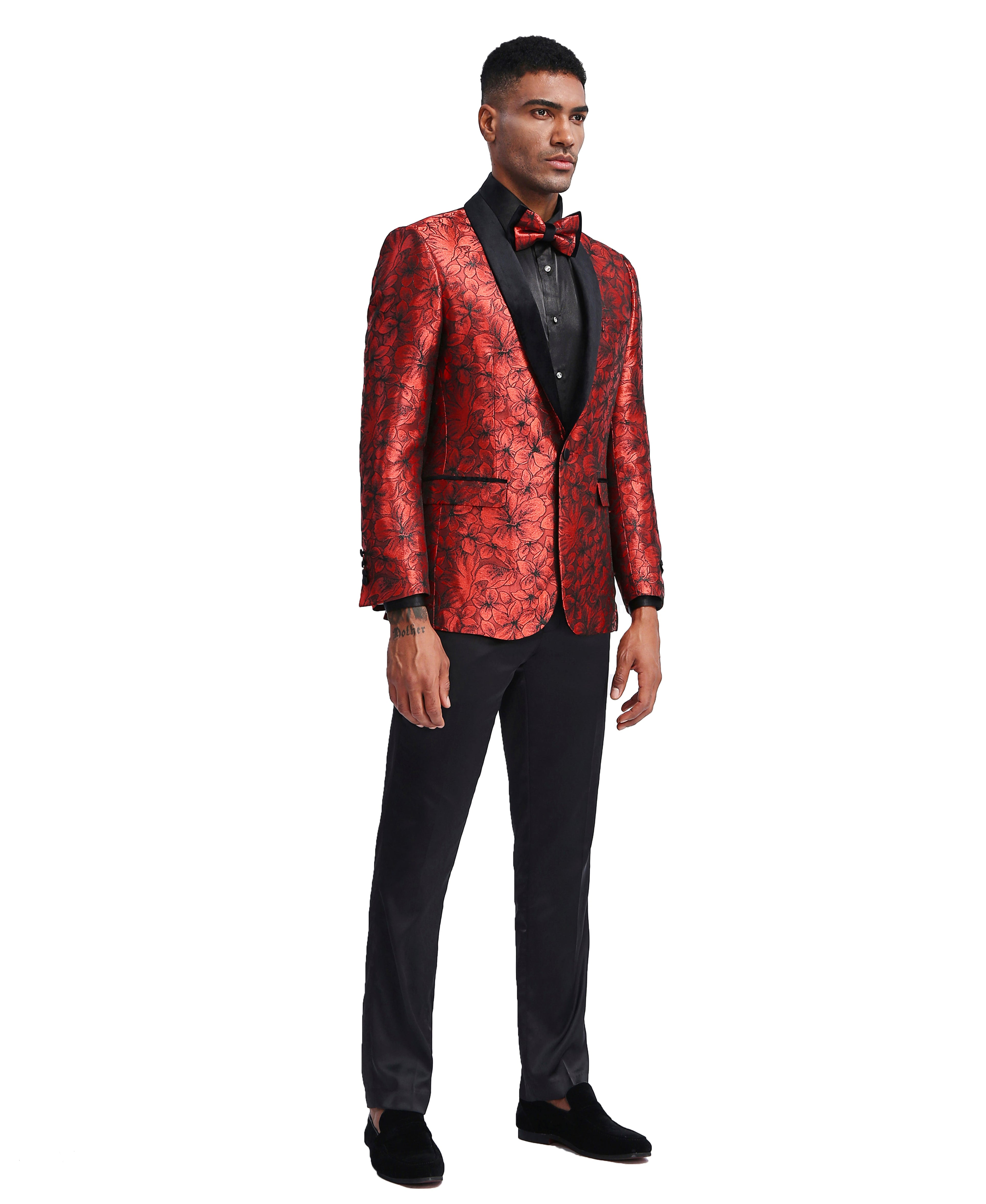 Mens Shawl Satin Collar Blazer Only Paisley Pattern For All Occasions