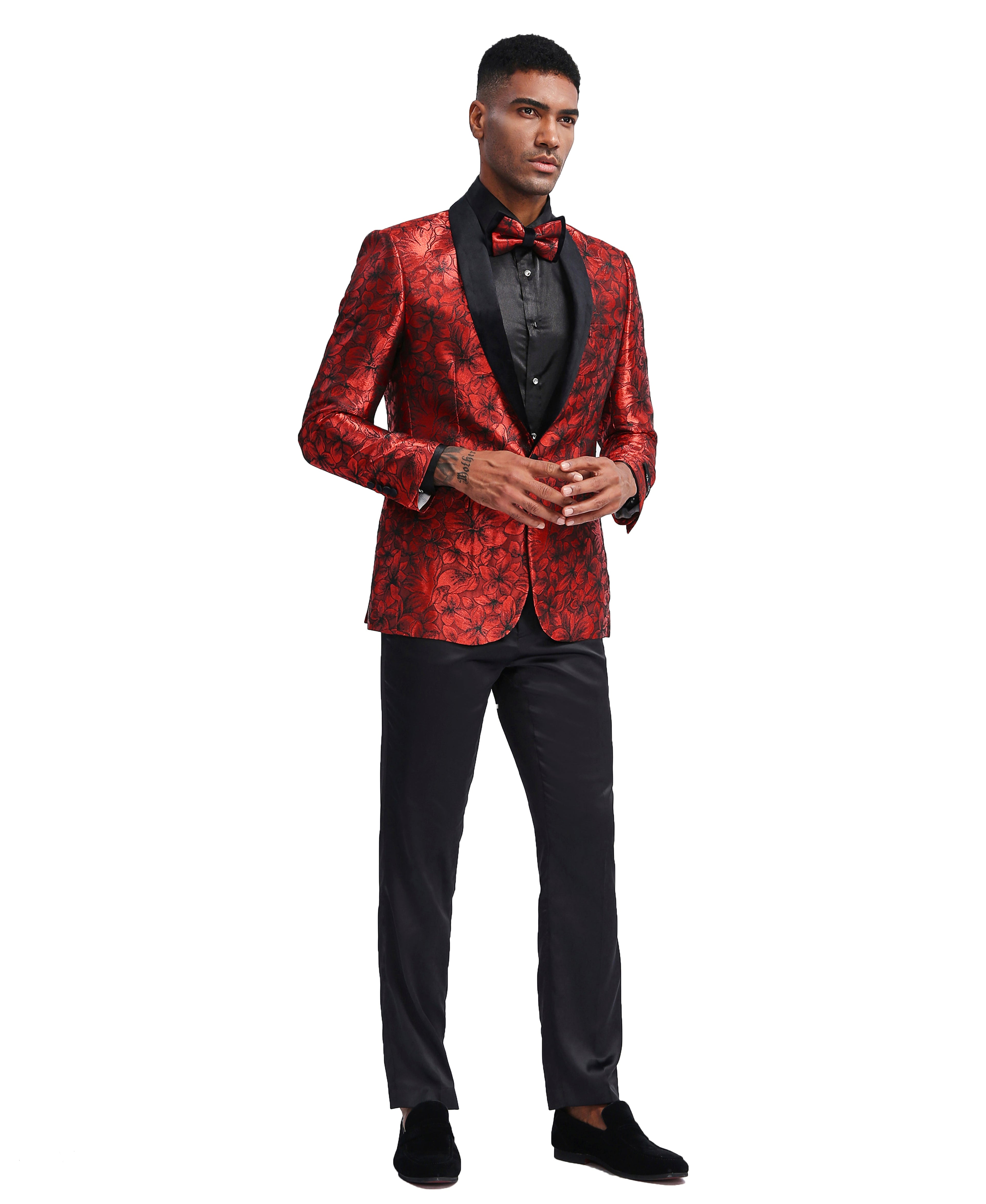 Mens Shawl Satin Collar Blazer Only Paisley Pattern For All Occasions
