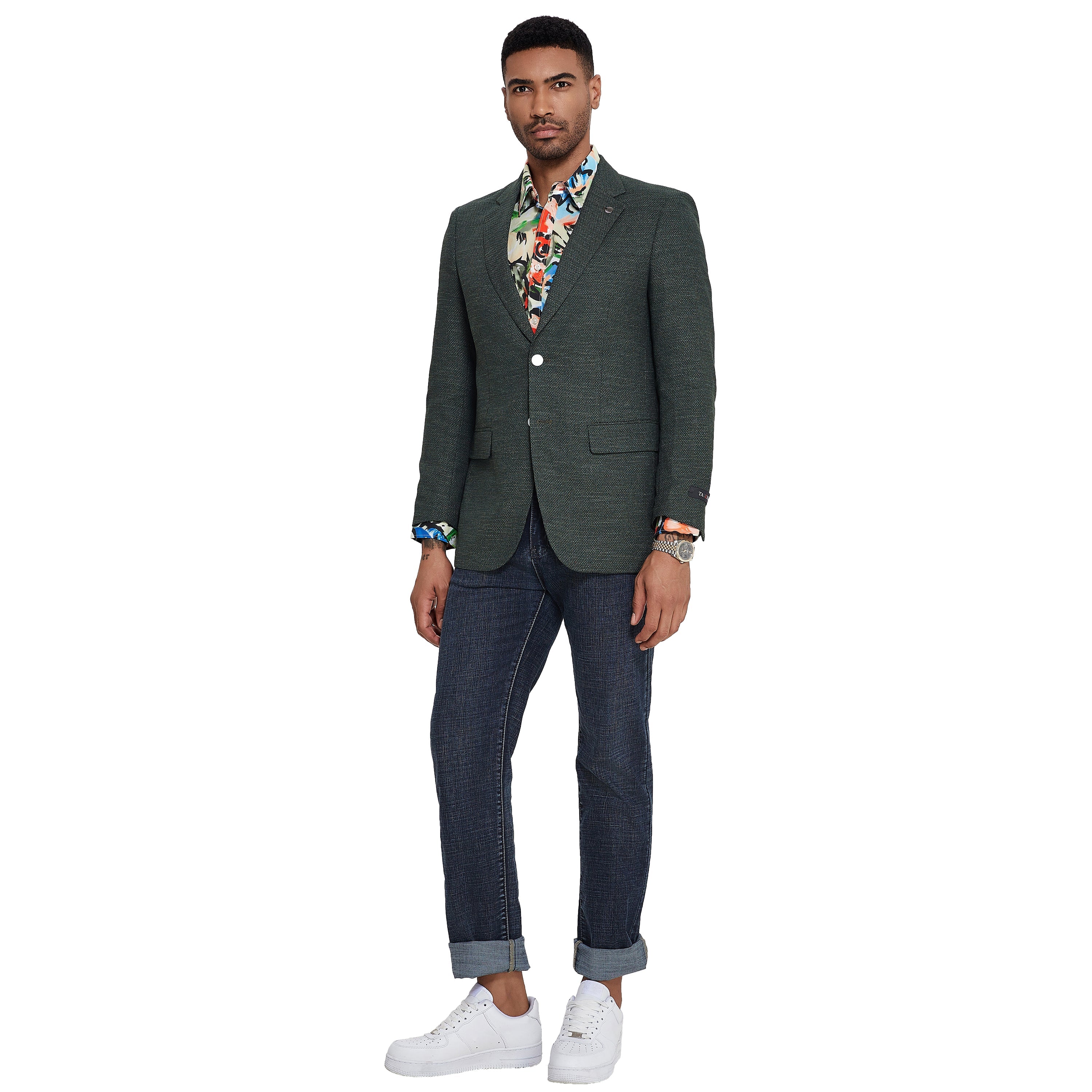 Men's Solid Textured Slim-Fit Blazer w/ Notch Lapel