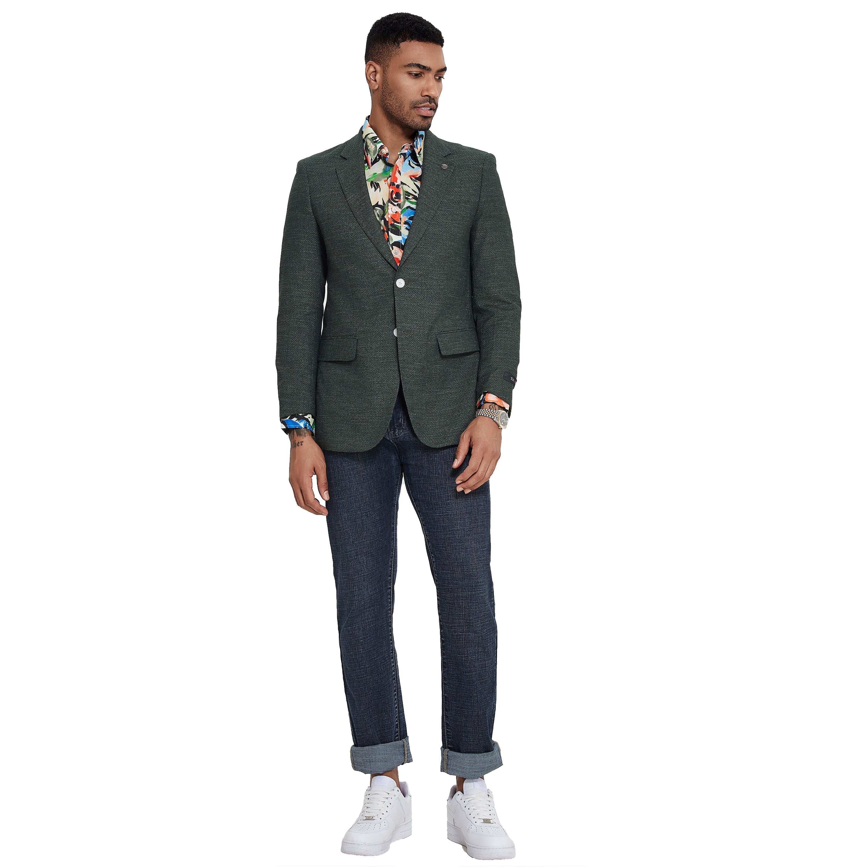 Men's Solid Textured Slim-Fit Blazer w/ Notch Lapel