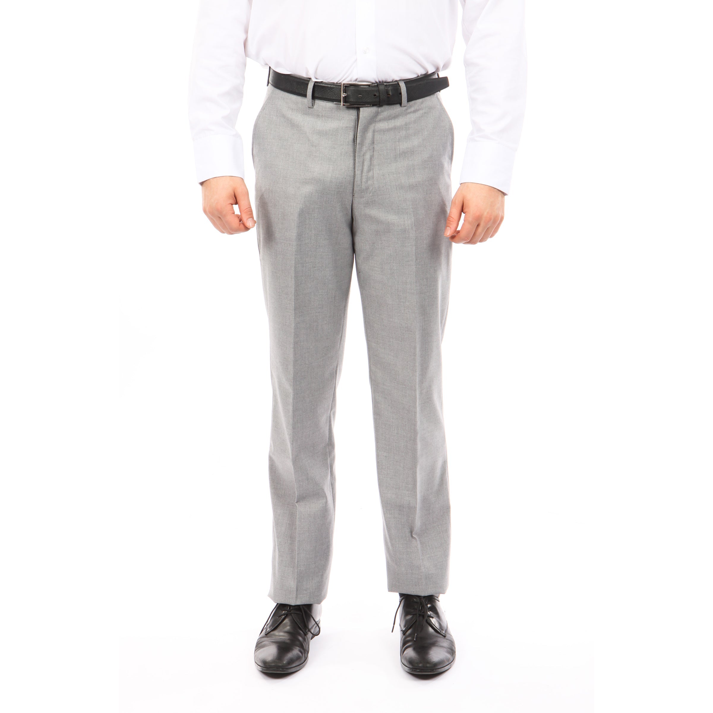 Slim Fit Hemmed Bottom Dress Pants Solid Black