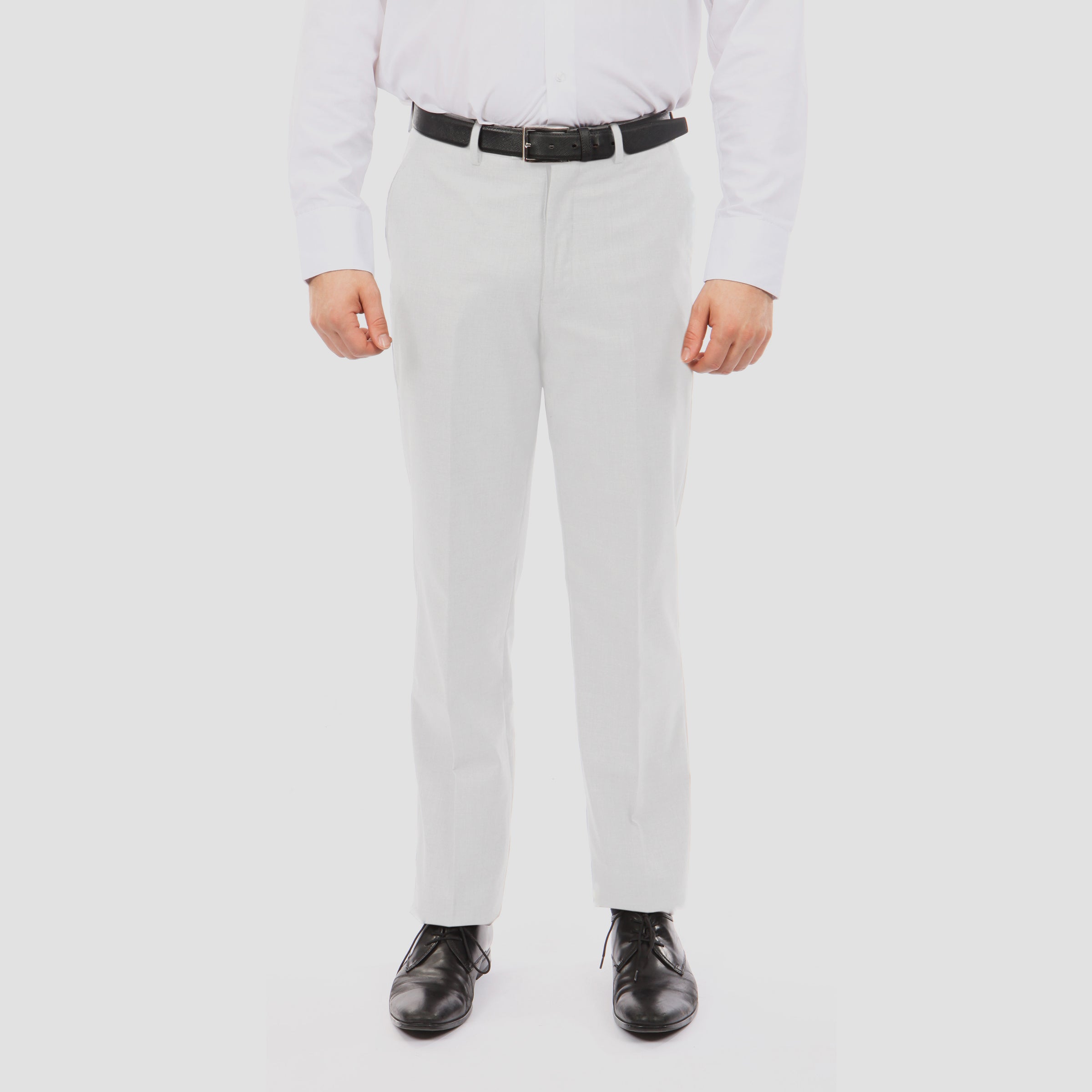 Slim Fit Hemmed Bottom Dress Pants Solid Black