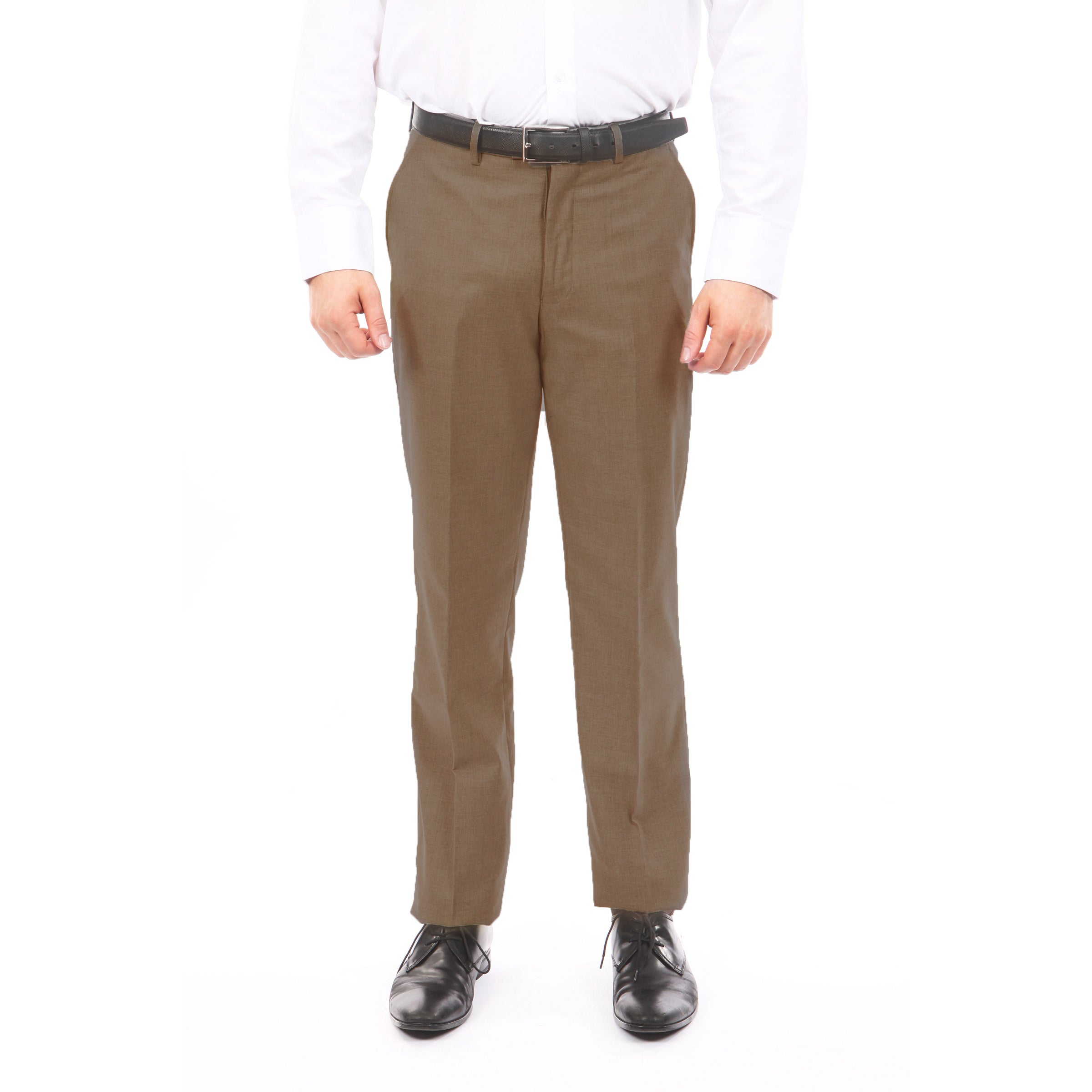 Slim Fit Hemmed Bottom Dress Pants Solid Black