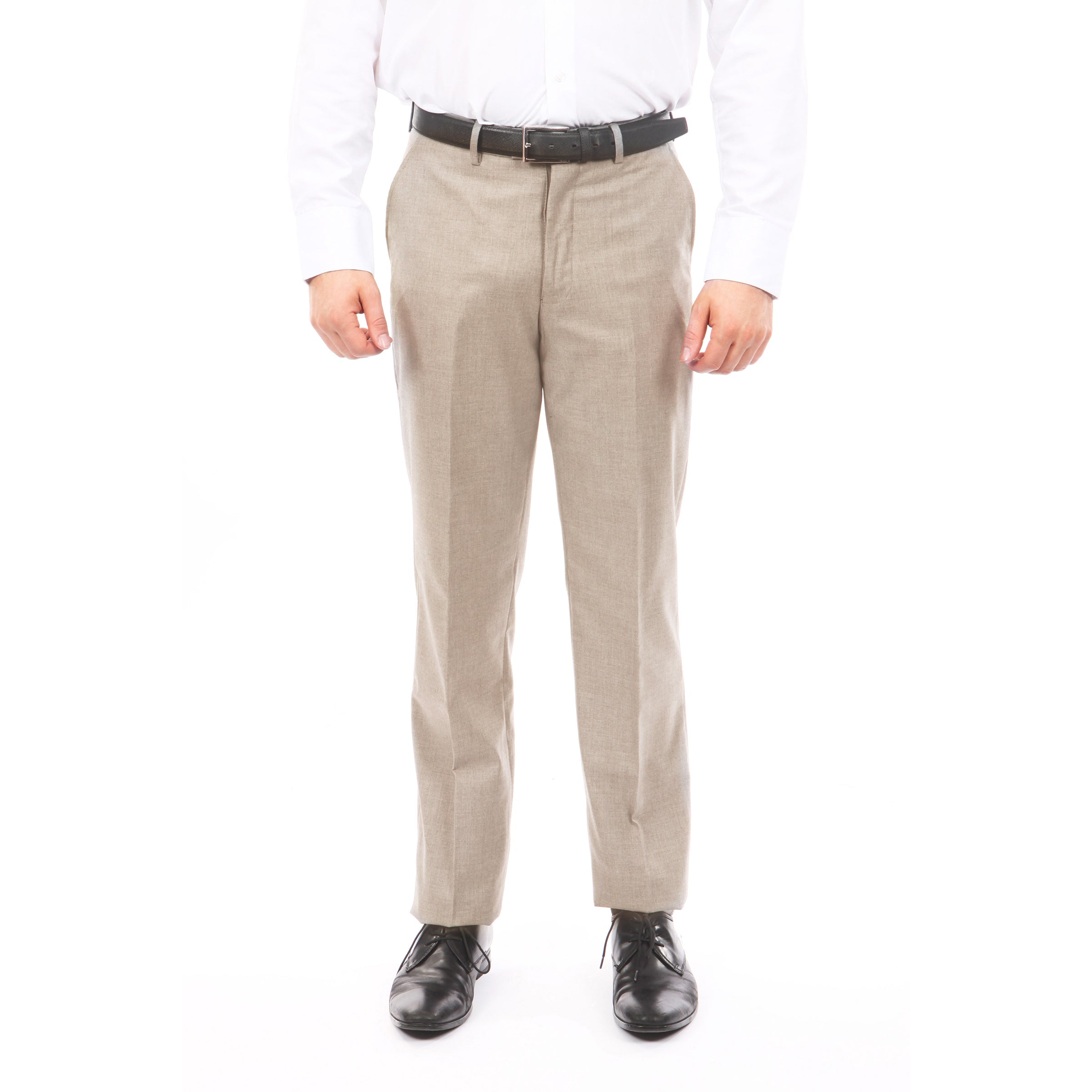Slim Fit Hemmed Bottom Dress Pants Solid Black