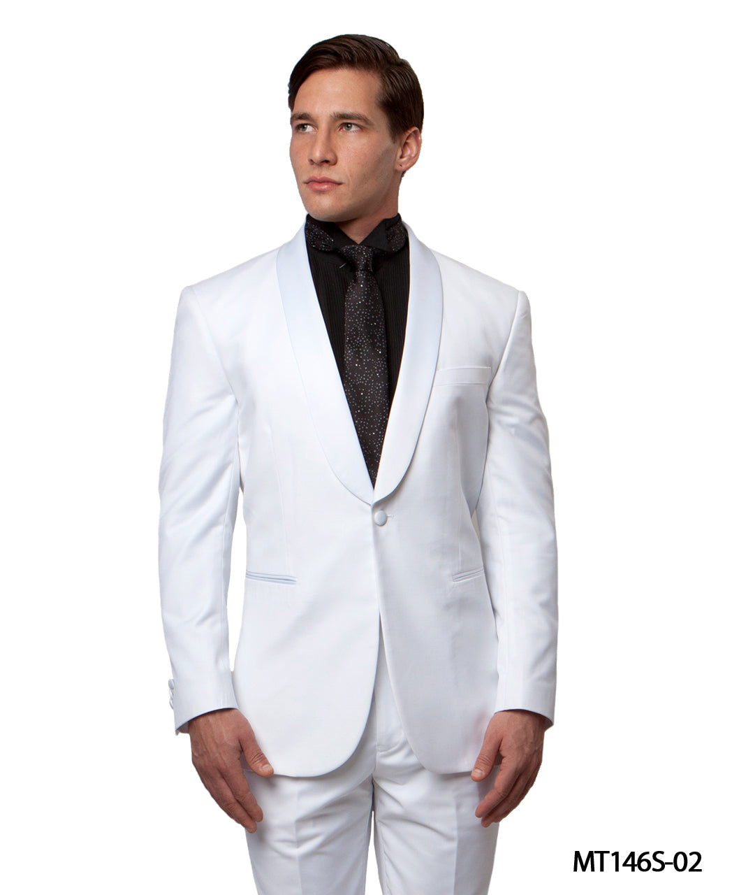 Men's Tuxedo 2pc Solid Satin Shawl Collar With Matching Solid Pants For All Occasions