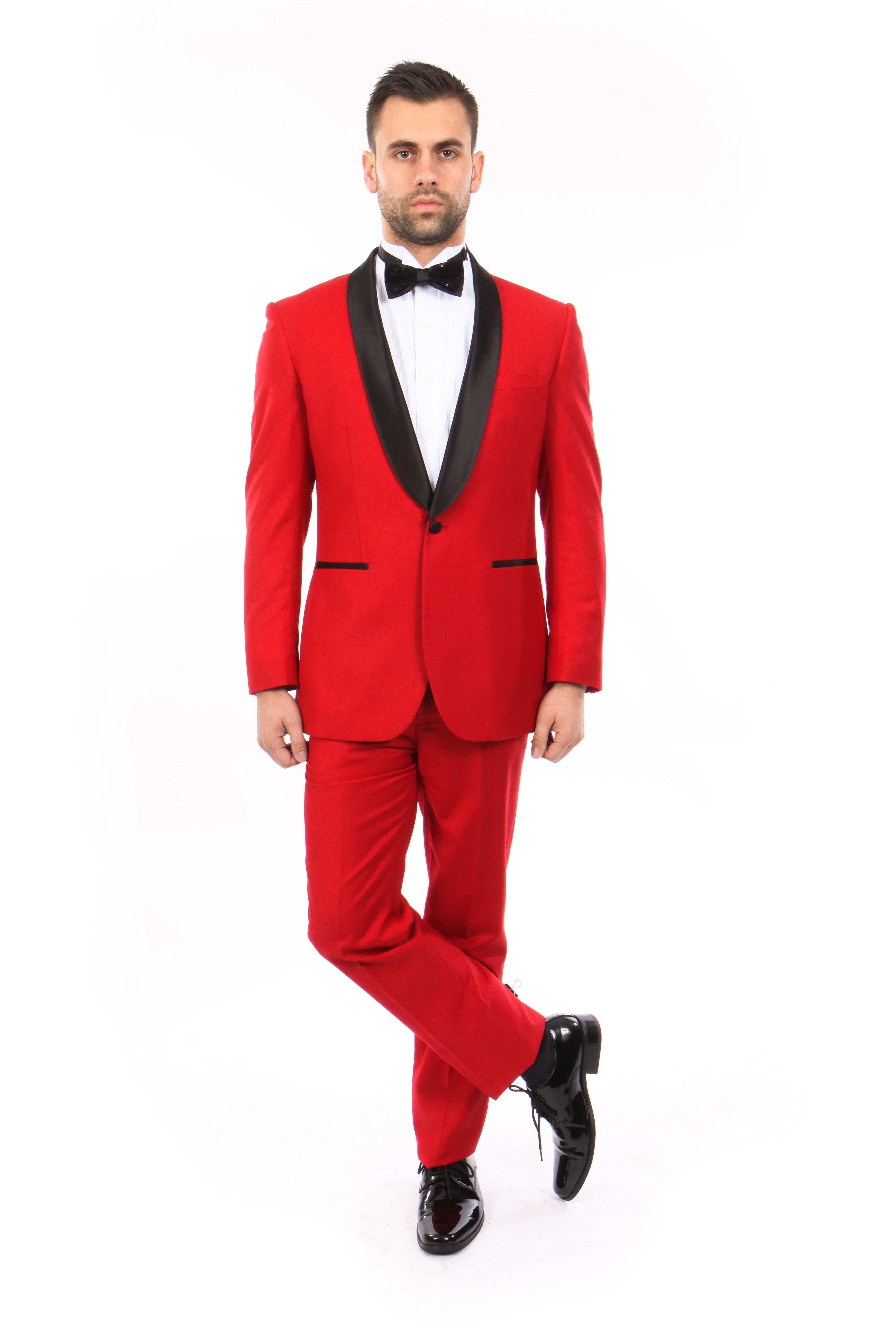 Men's Tuxedo 2pc Solid Satin Shawl Collar With Matching Solid Pants For All Occasions