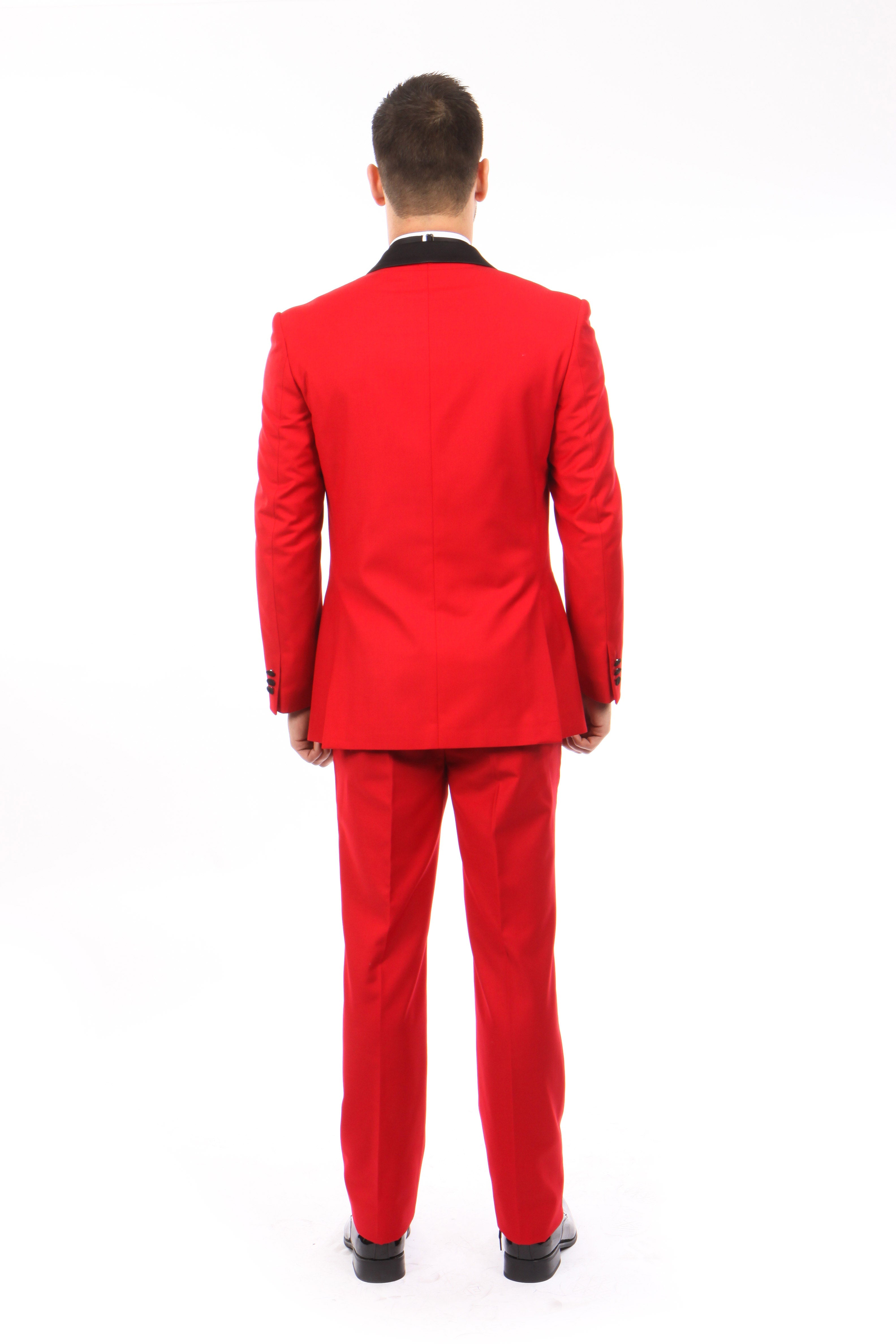 Men's Tuxedo 2pc Solid Satin Shawl Collar With Matching Solid Pants For All Occasions