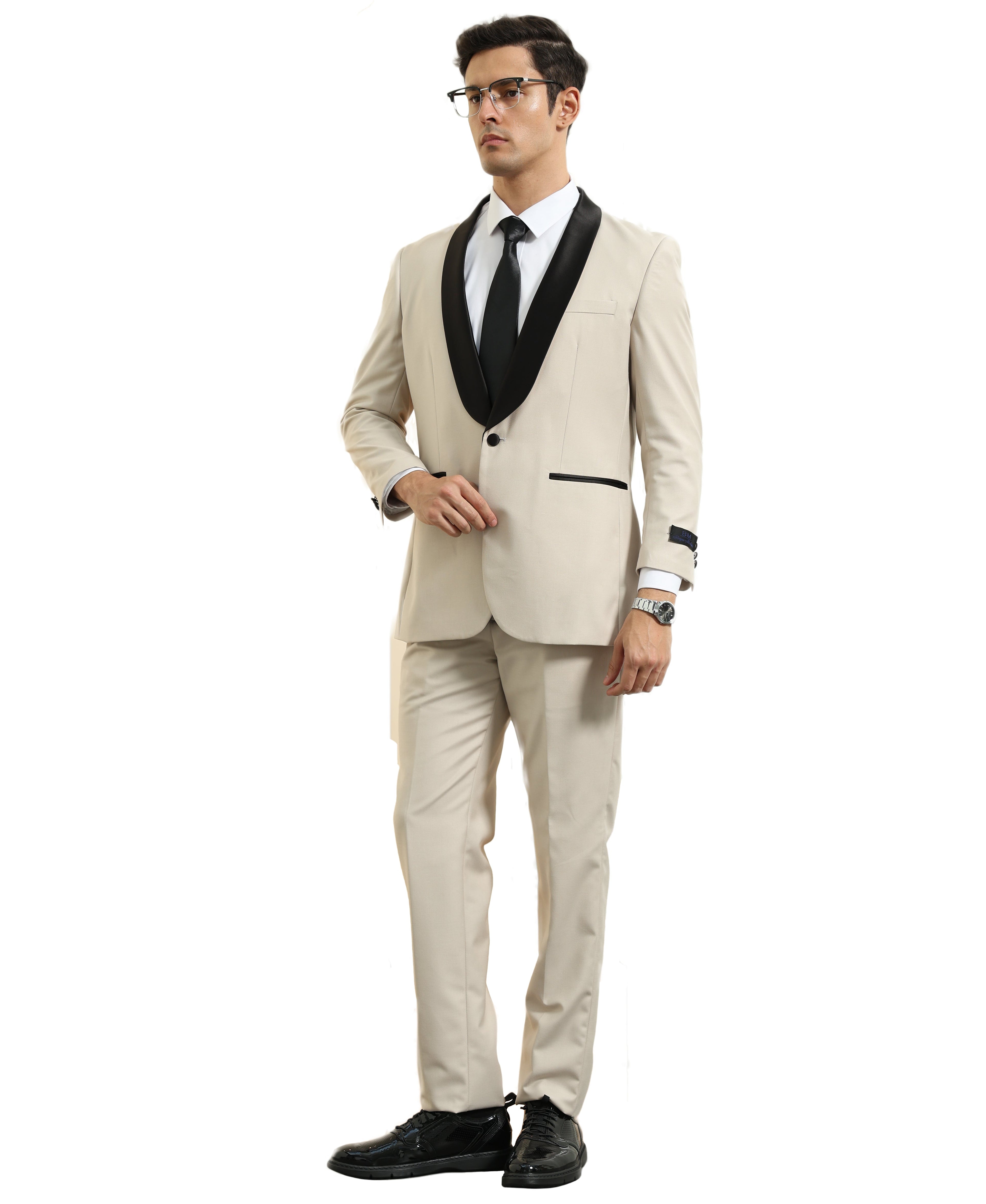 Men's Tuxedo 2pc Solid Satin Shawl Collar With Matching Solid Pants For All Occasions