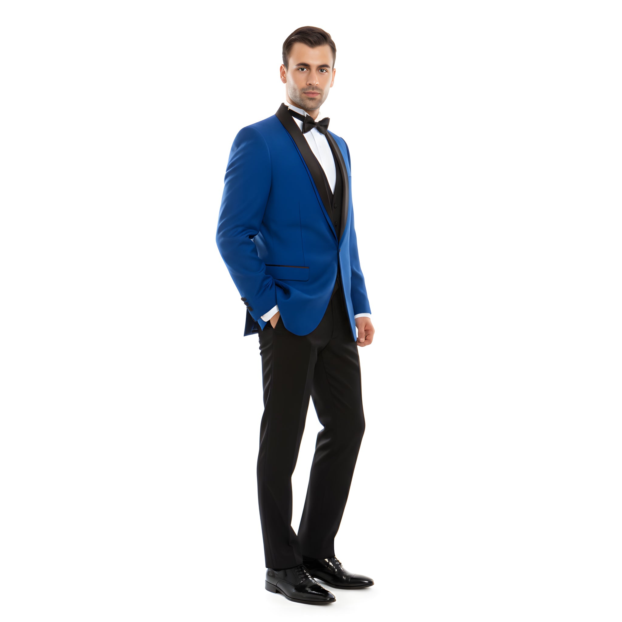 Men's Tuxedo 2pc Solid Satin Shawl Collar With Matching Satin Solid Pants For All Occasions