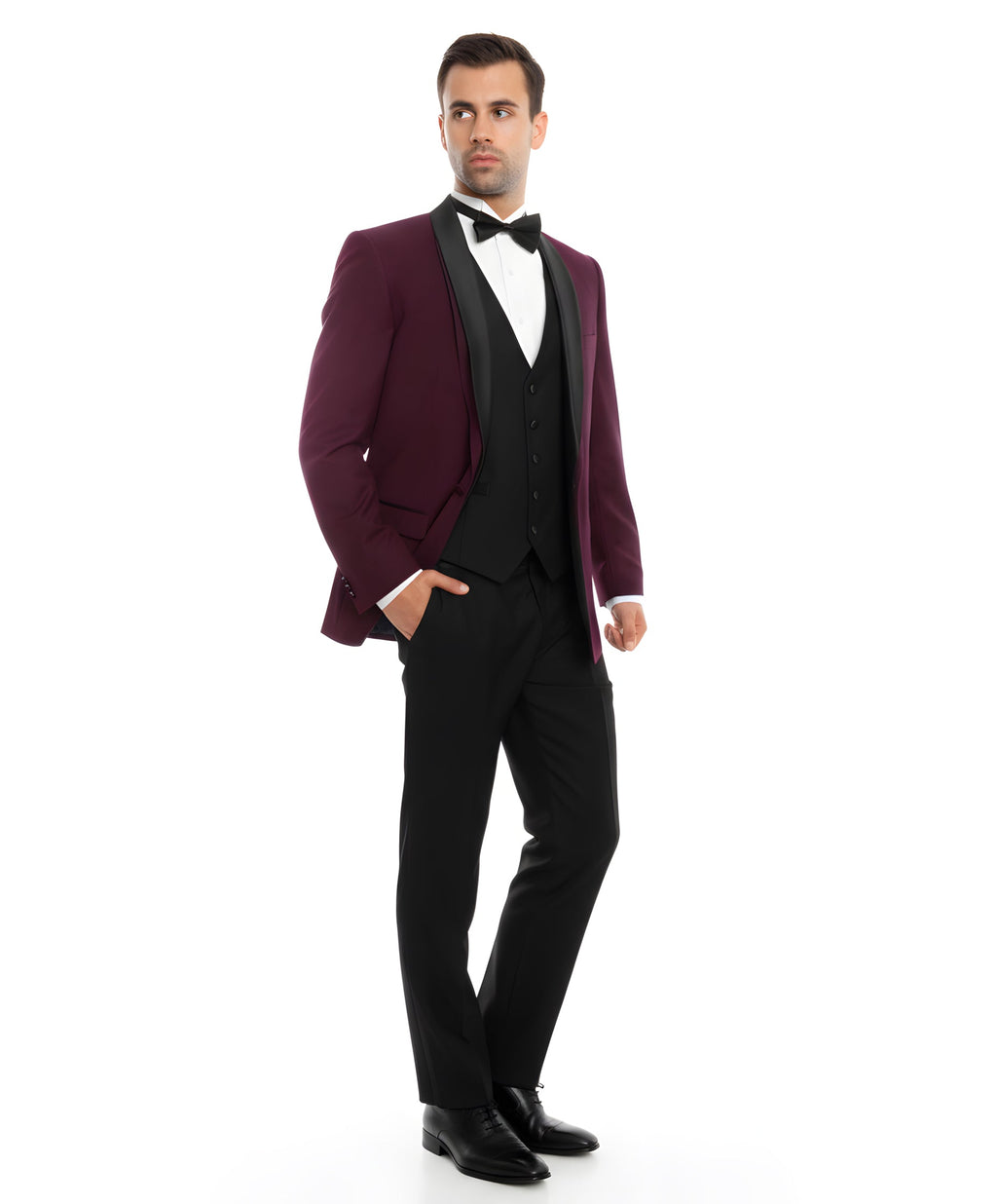 Men's Tuxedo 2pc Solid Satin Shawl Collar With Matching Satin Solid Pants For All Occasions