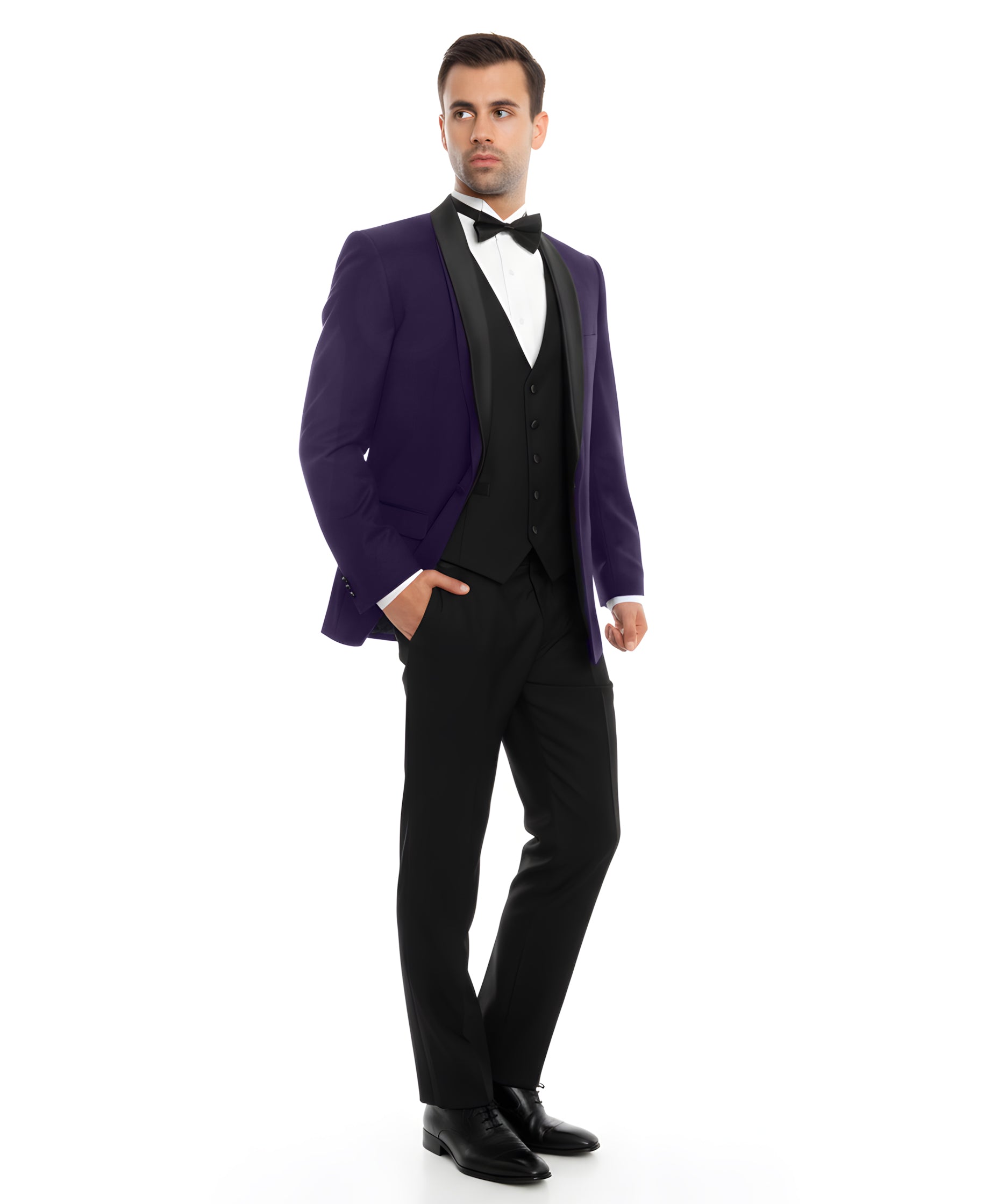 Men's Tuxedo 2pc Solid Satin Shawl Collar With Matching Satin Solid Pants For All Occasions