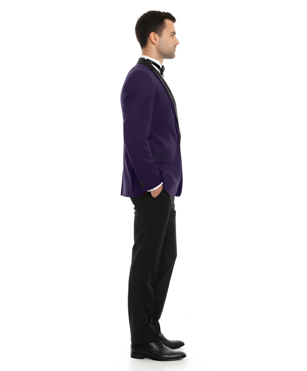 Men's Tuxedo 2pc Solid Satin Shawl Collar With Matching Satin Solid Pants For All Occasions