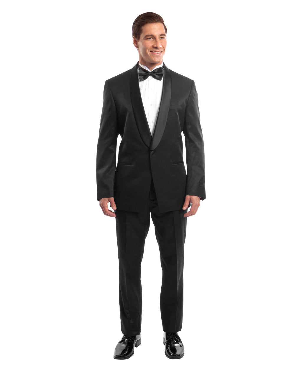 Men's Tuxedo 2pc Solid Satin Shawl Collar With Matching Satin Side Stripe Solid Pants For All Occasions