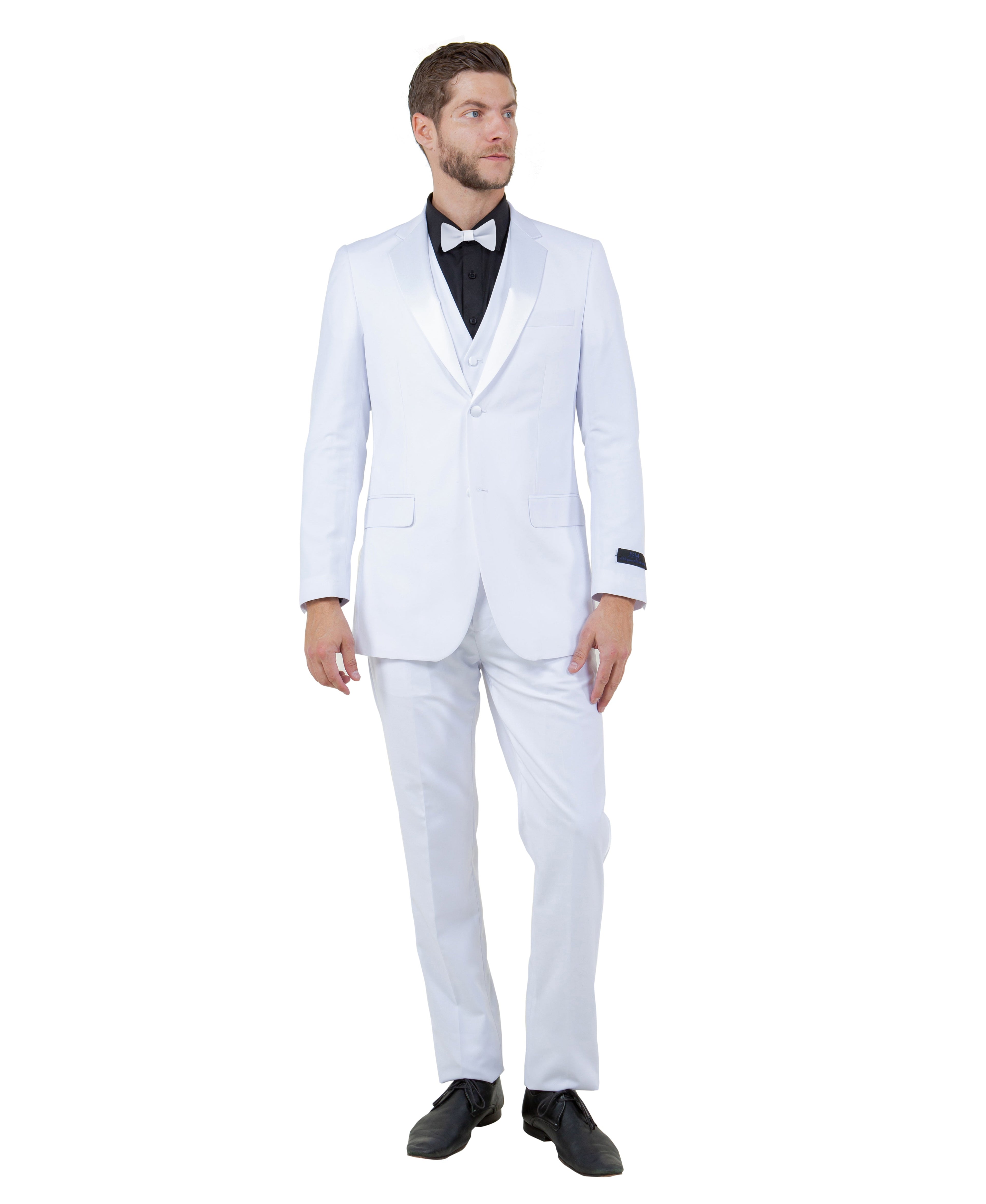 Mens Tuxedo Bryan Michaels Modern Fit Two Button Jacket with Satin Peak Lapel & Matching Pants