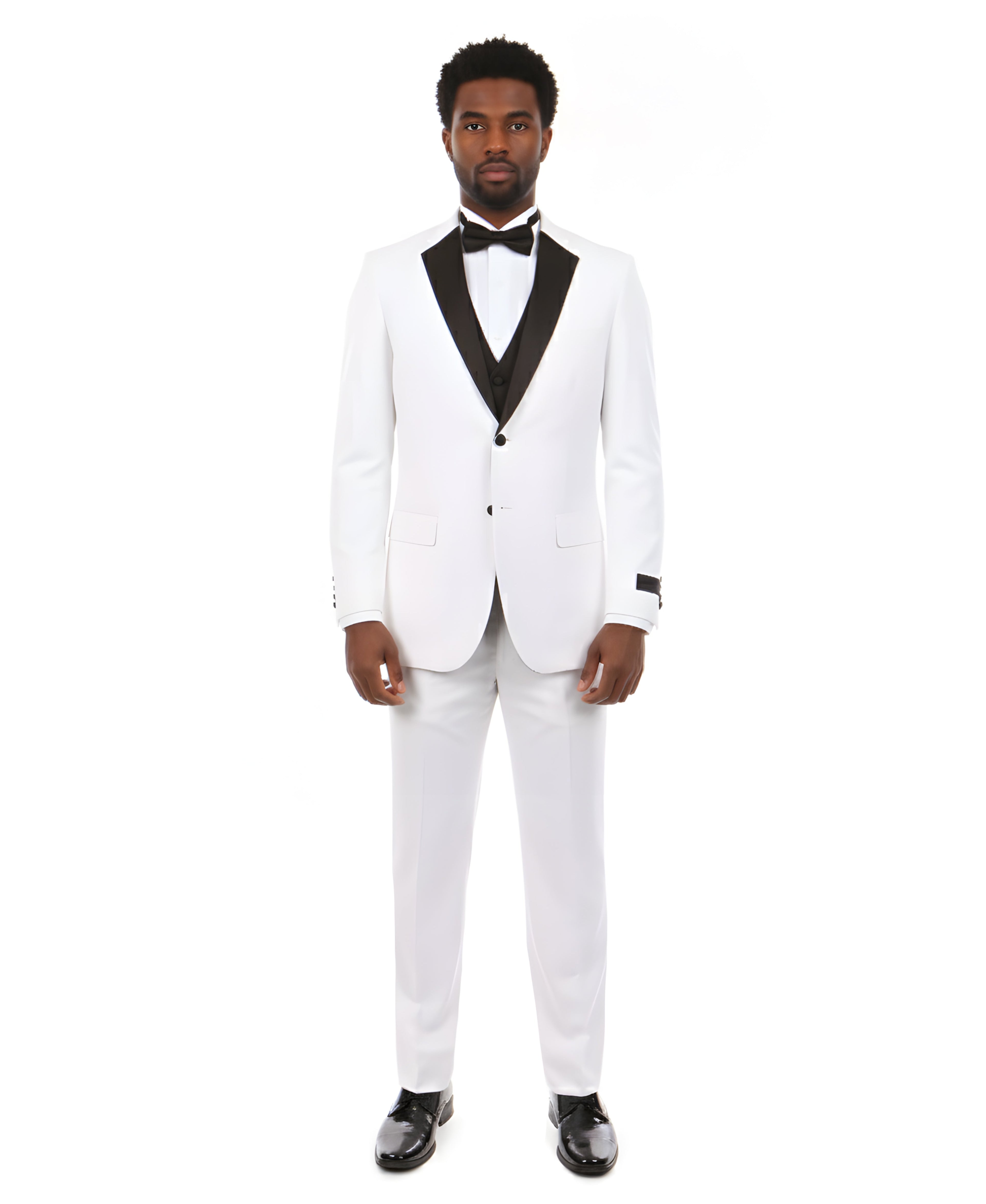 Mens Tuxedo Bryan Michaels Slim Fit Two Button Jacket with Satin Peak Lapel & Matching Pants