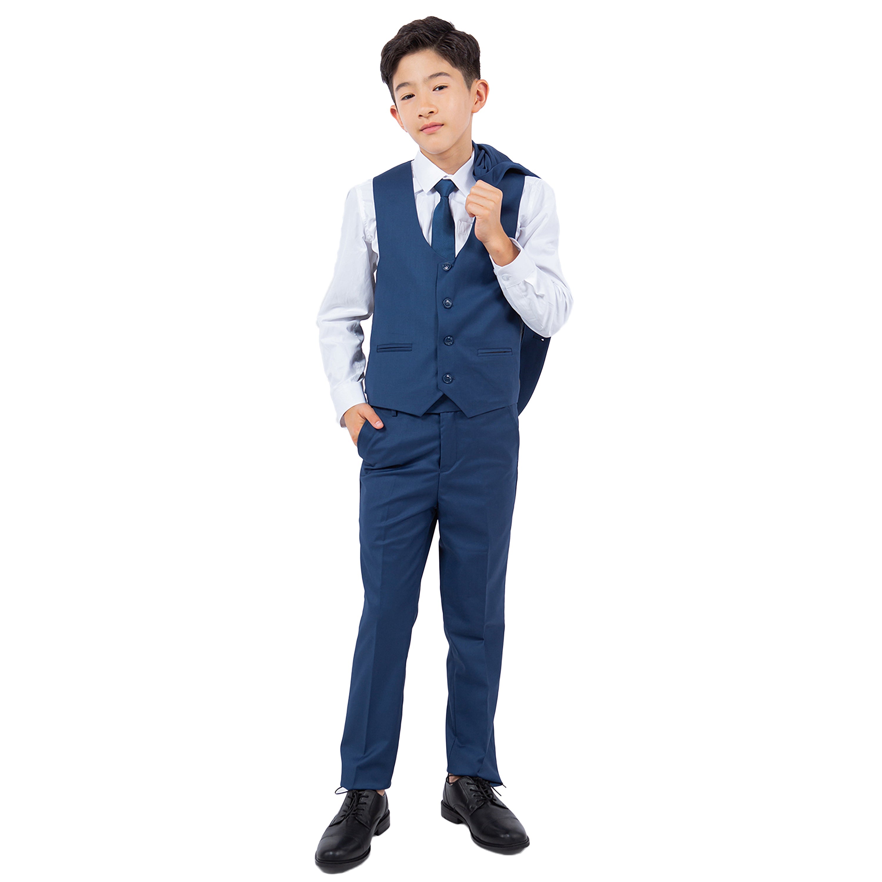 Perry Ellis Boy's 5pc Solid Suit