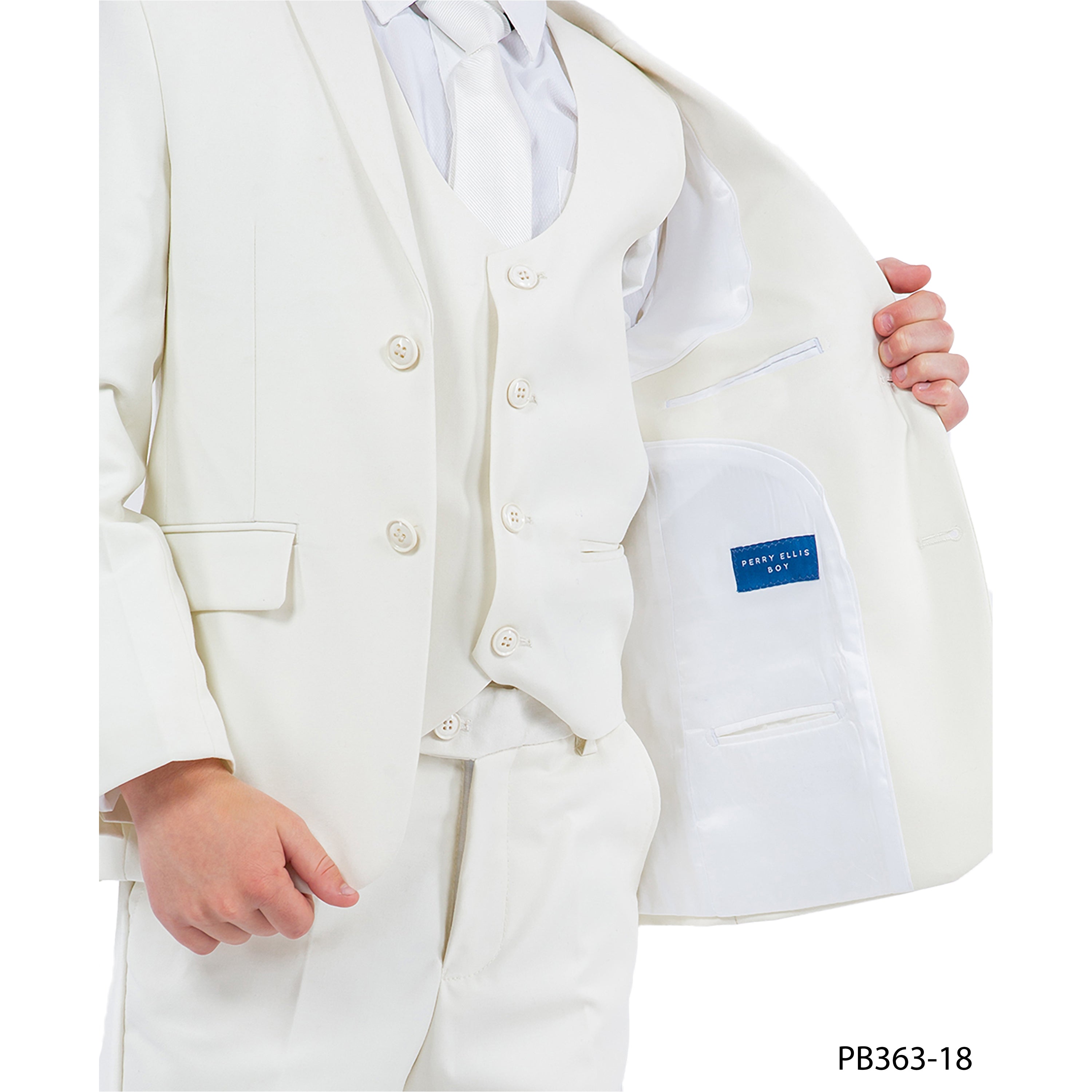 Perry Ellis Boy's 5pc Solid Suit