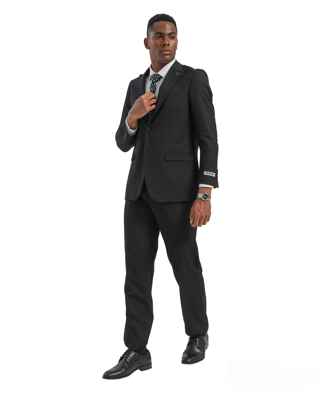 Mens Suit 2pc Black Slim Fit Notch Lapel Suits