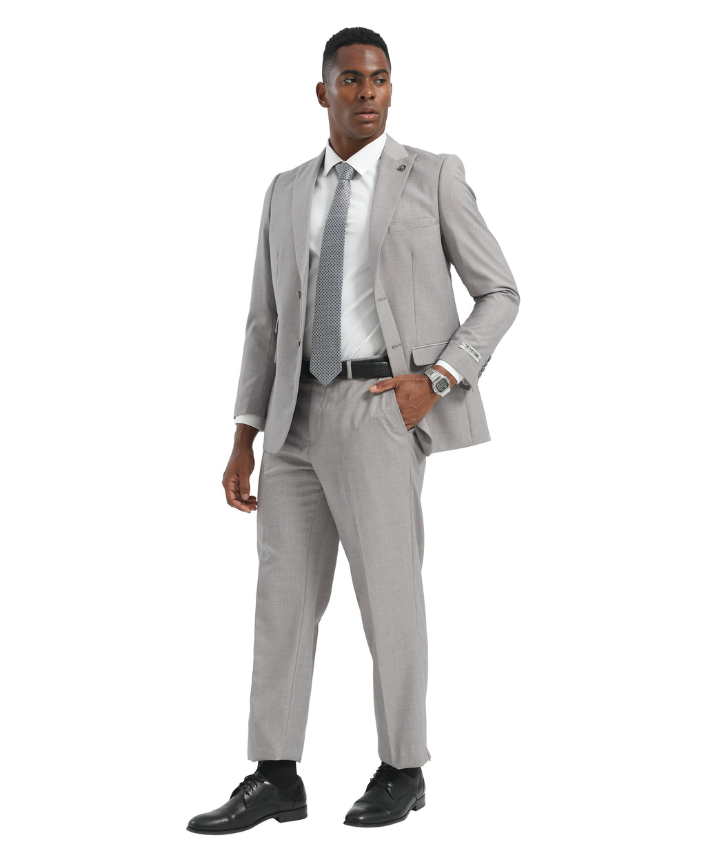 Mens Suit 2pc Black Slim Fit Notch Lapel Suits