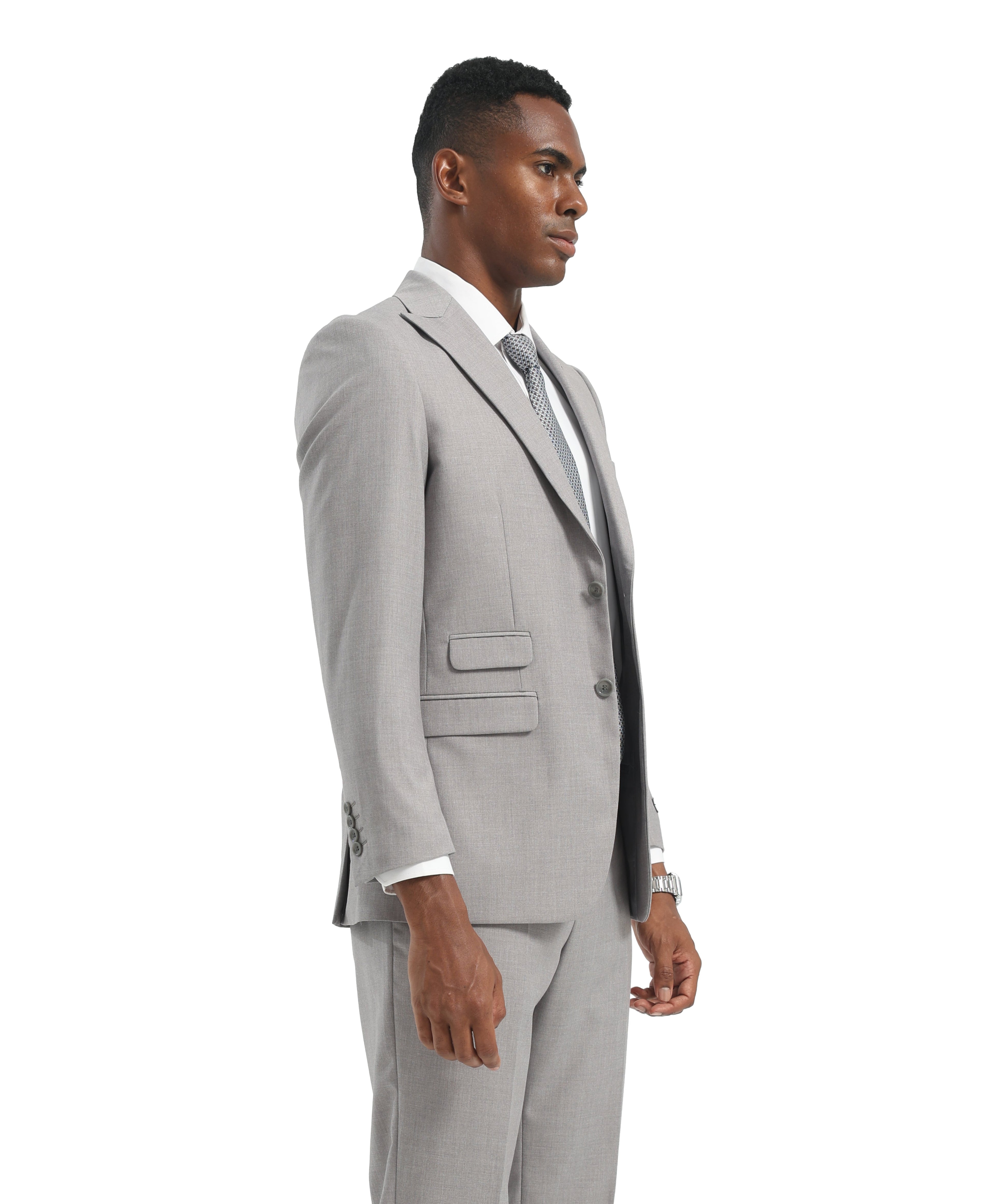 Mens Suit 2pc Black Slim Fit Notch Lapel Suits