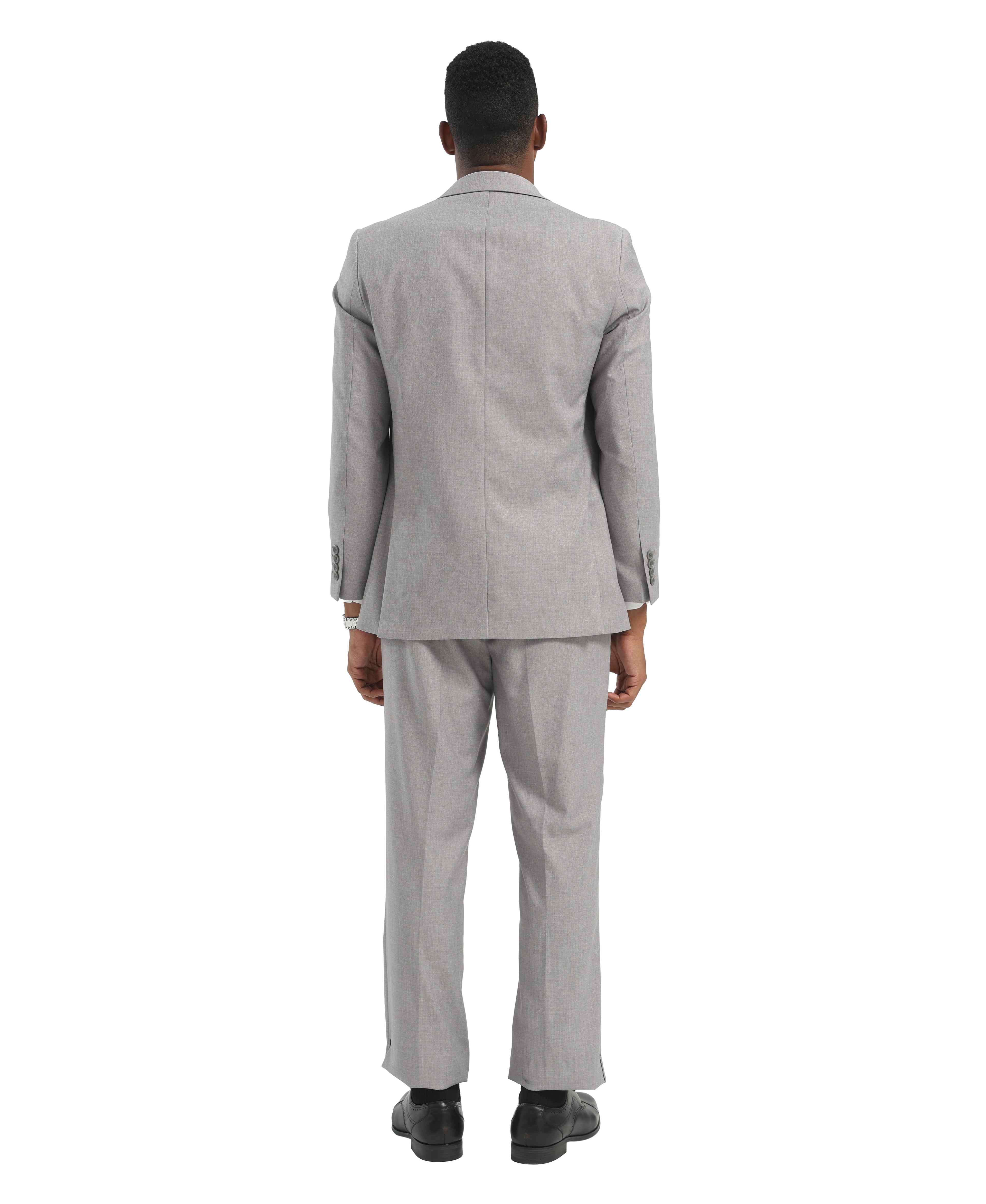 Mens Suit 2pc Black Slim Fit Notch Lapel Suits