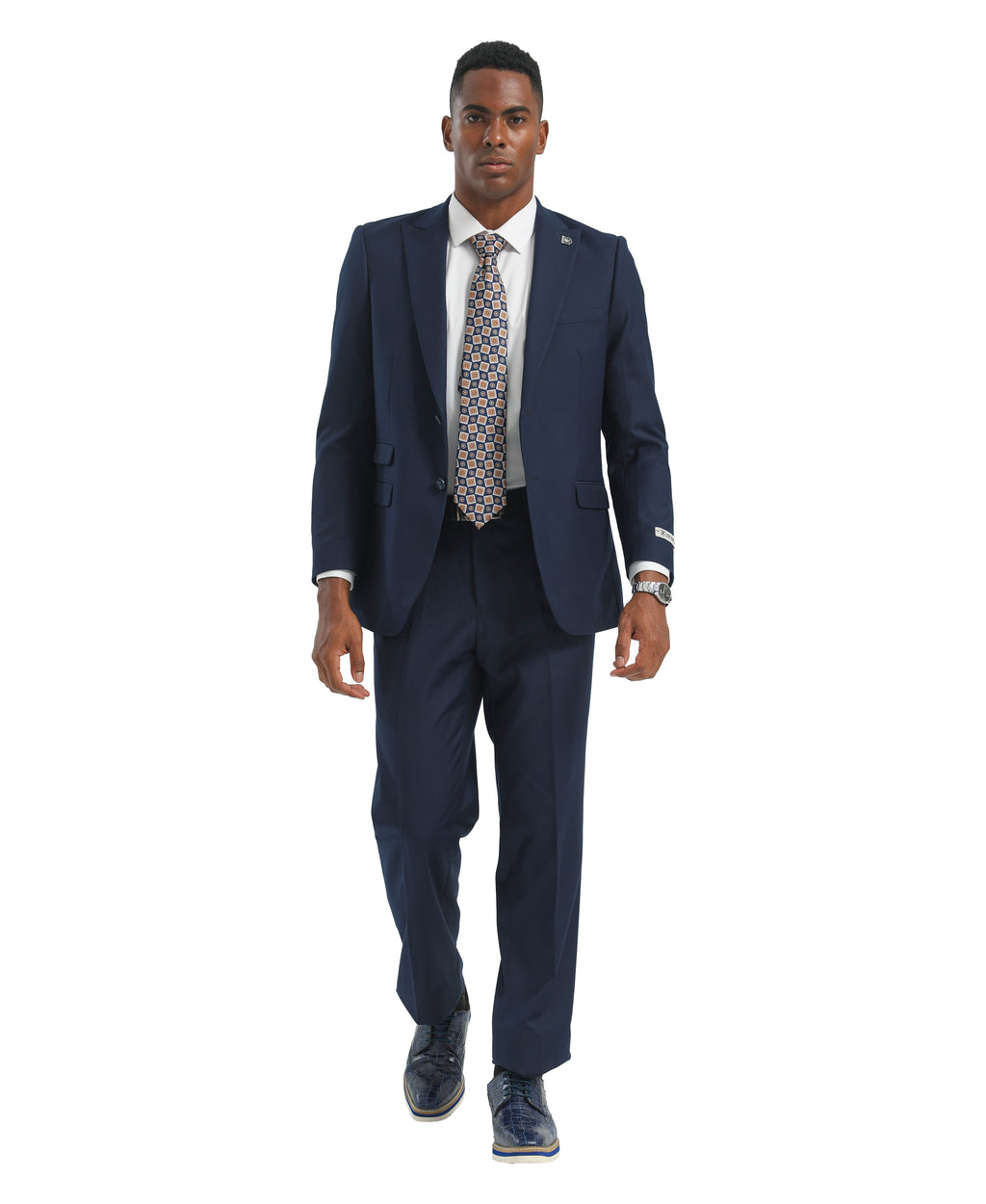 Mens Suit 2pc Black Slim Fit Notch Lapel Suits