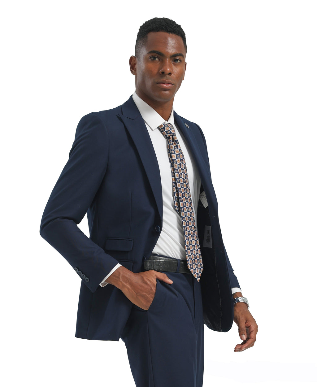 Mens Suit 2pc Black Slim Fit Notch Lapel Suits