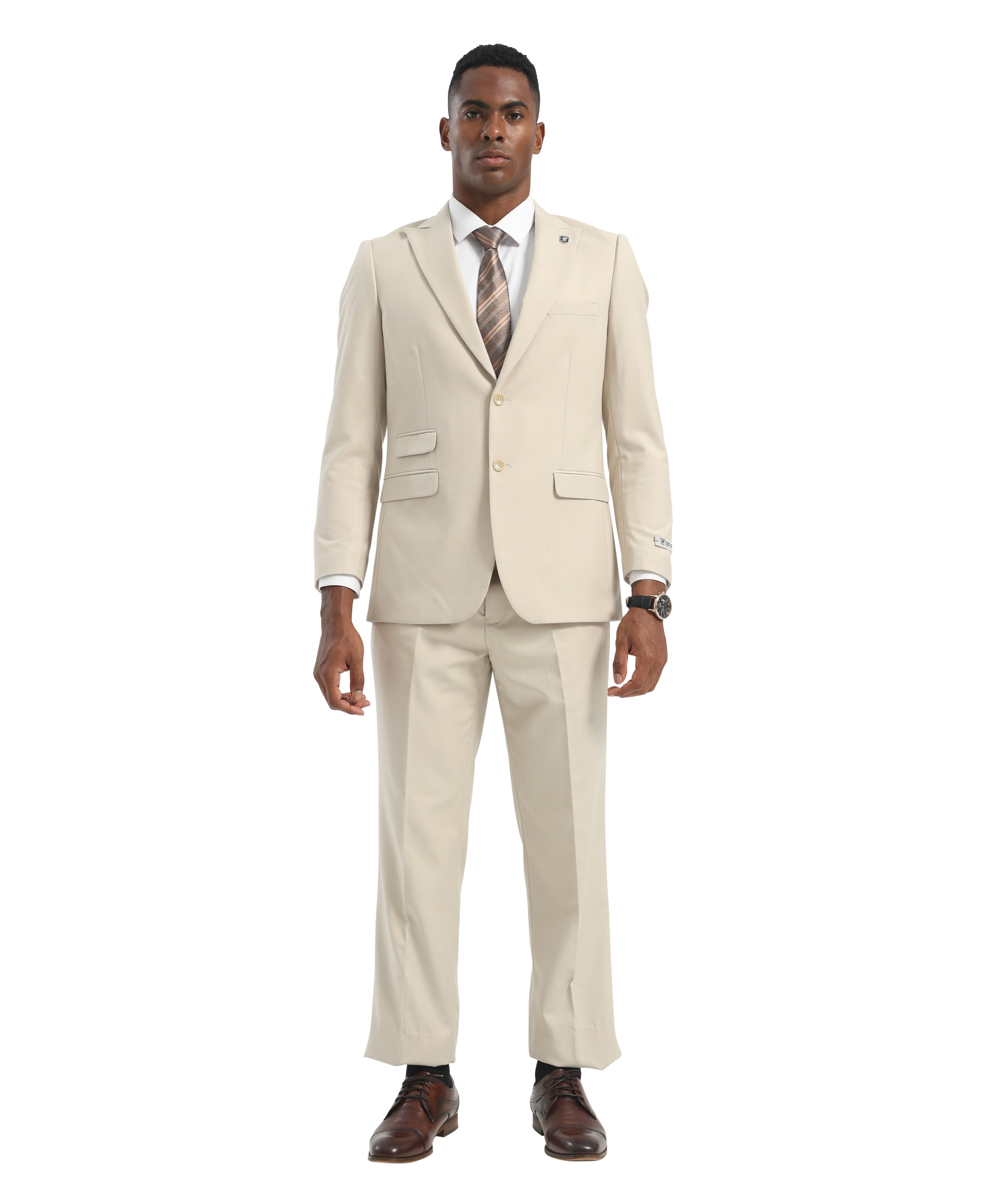 Mens Suit 2pc Black Slim Fit Notch Lapel Suits