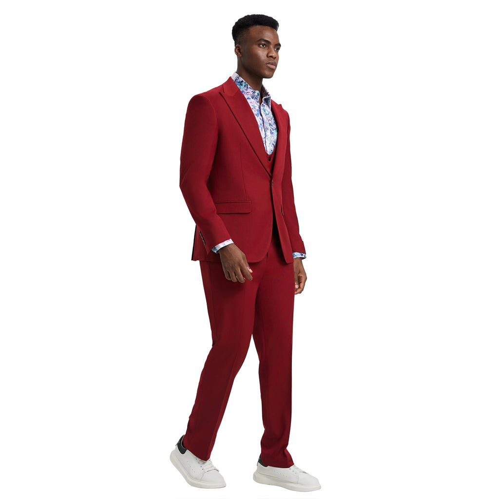 Men's Stacy Adams Hybrid-Fit 3pc Suit Set, Jacket Vest and Pants