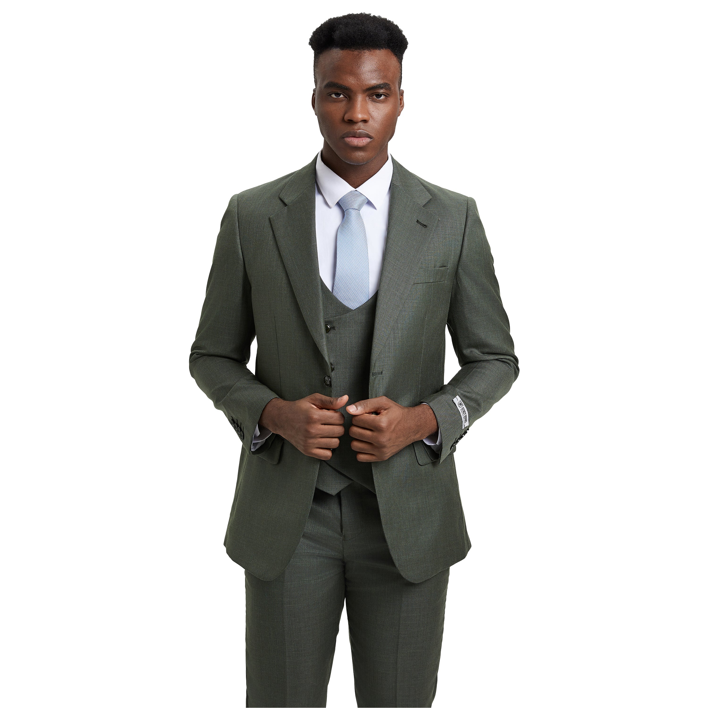 Men's Stacy Adams Sharkskin 3-Piece Suit